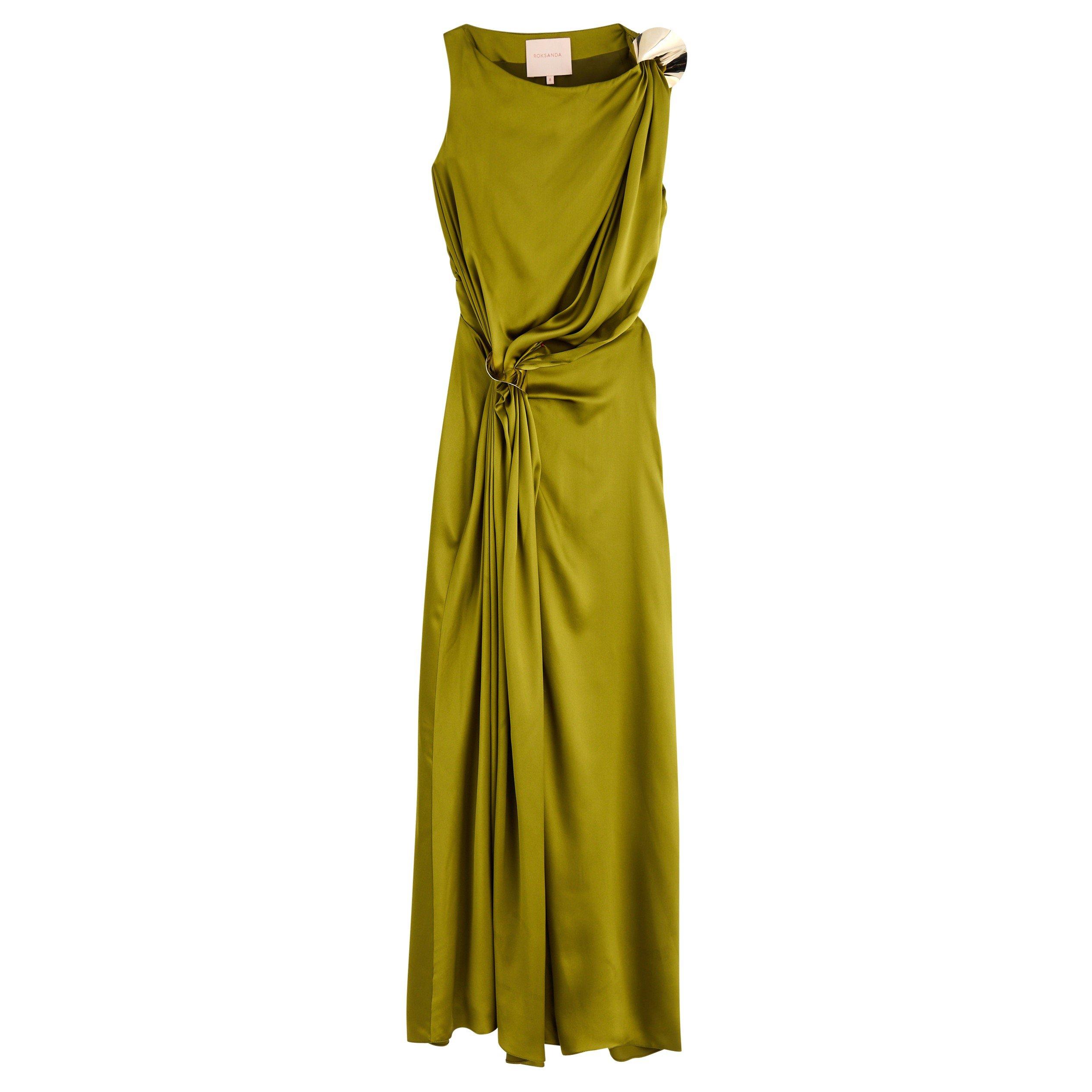 GREEN OLIVE - Roksanda Ilincic - FAUNA LONG DRESS - 1