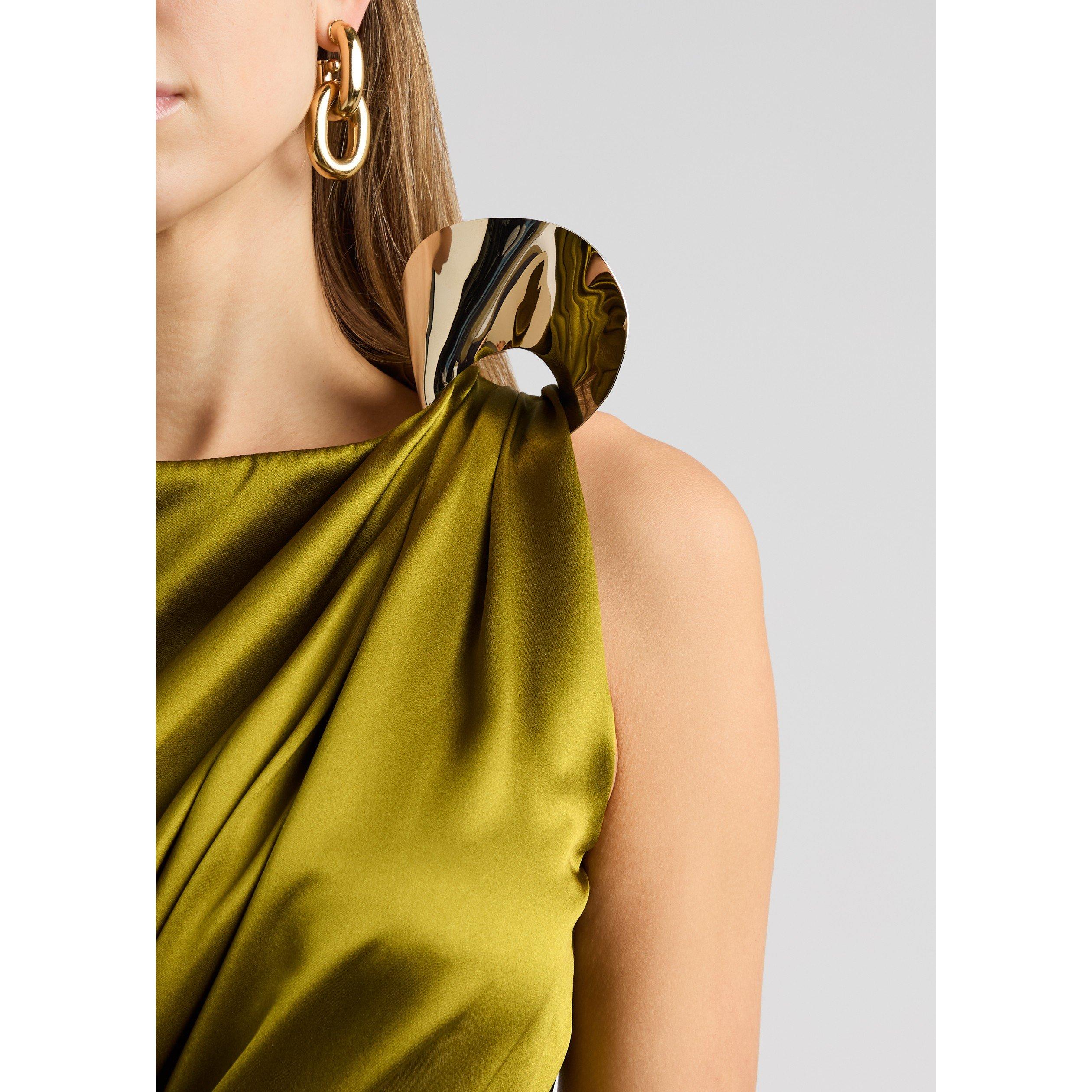 GREEN OLIVE - Roksanda Ilincic - FAUNA LONG DRESS - 4
