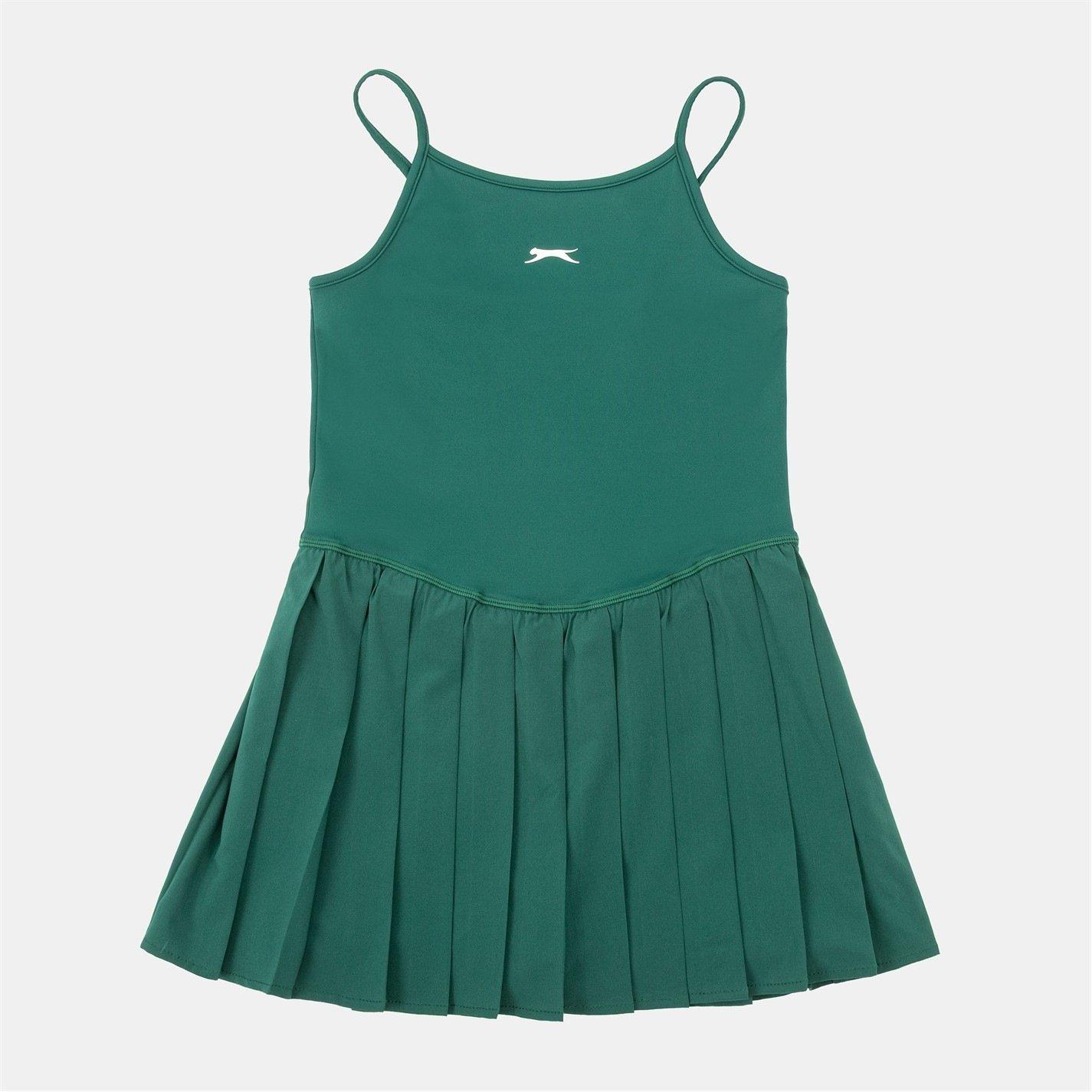 Slazenger Girls Pleat Dress - Forest Green - 11-12 (L)