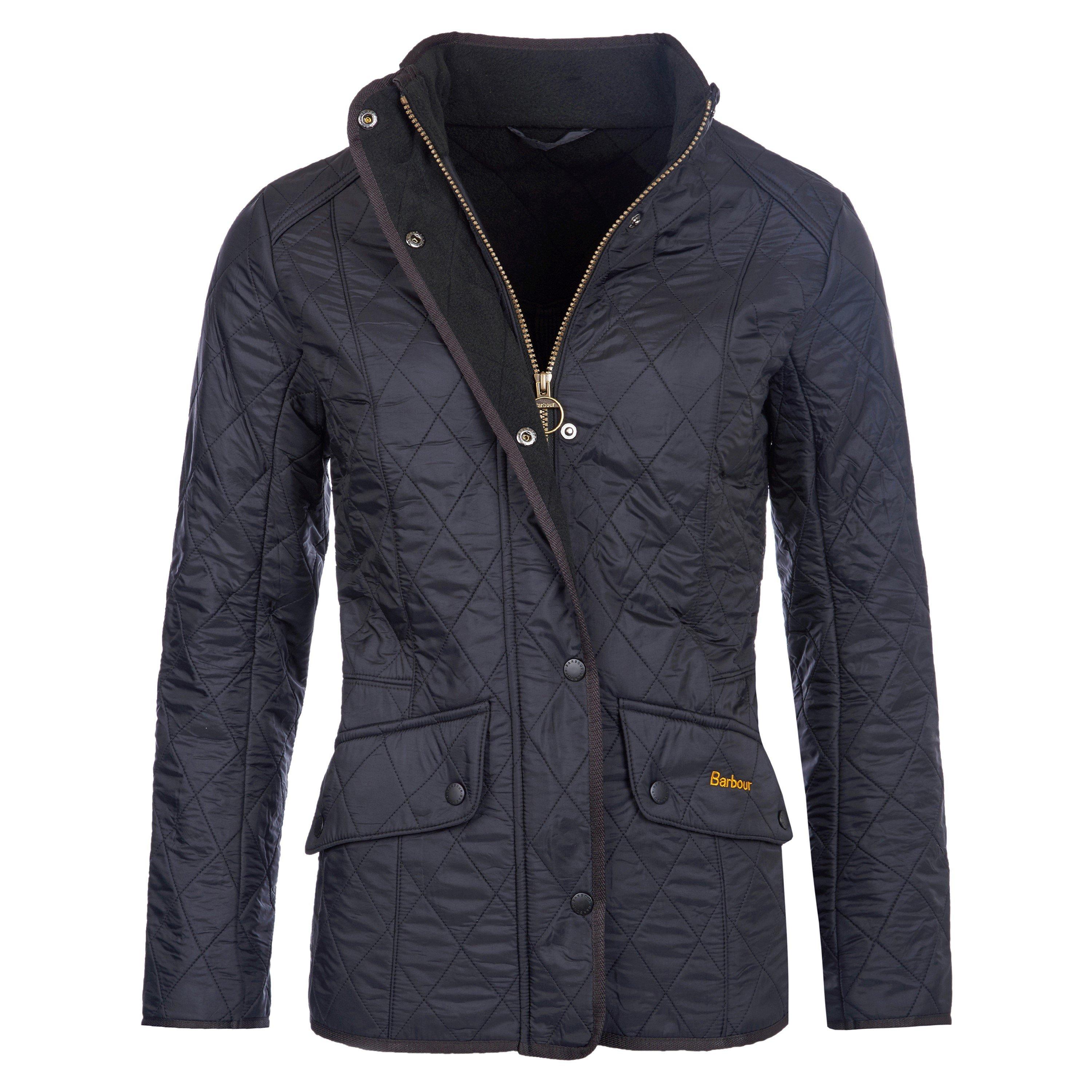 Barbour Women's Cavalry Polarquilt Diamond-Quilted Fleece-Lined Long Sleeve Slim Fit Quilted Jacket - Black - 14 (L)