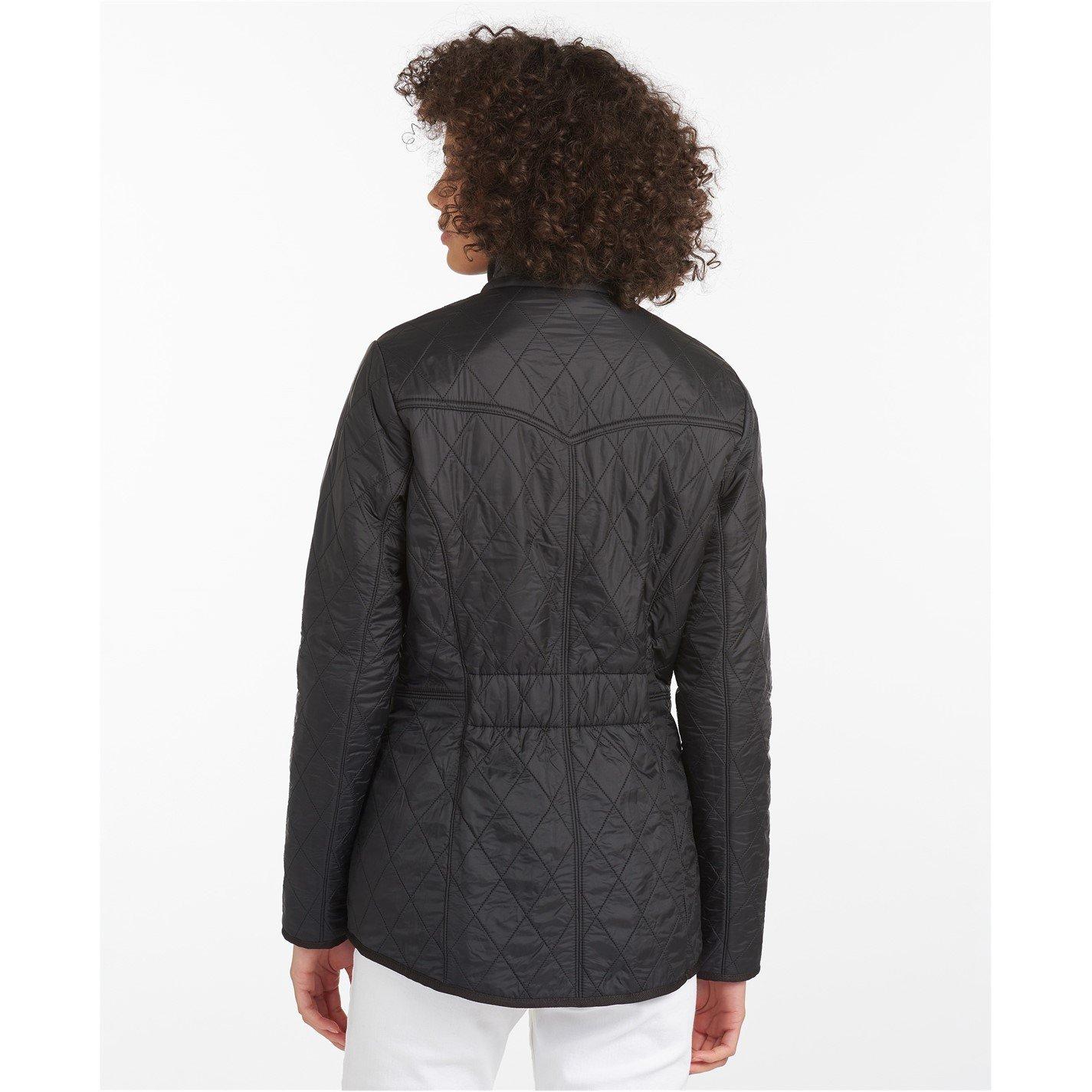 Black - Barbour - Women's Cavalry Polarquilt Diamond-Quilted Fleece-Lined Long Sleeve Slim Fit Quilted Jacket - 10