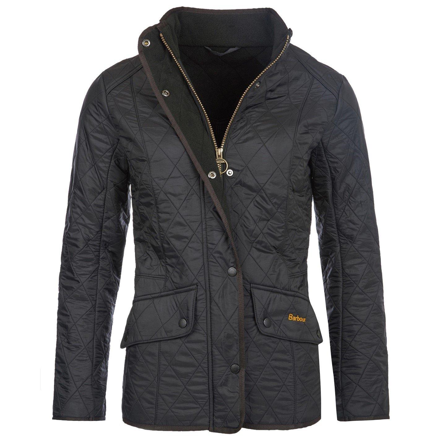 Black - Barbour - Women's Cavalry Polarquilt Diamond-Quilted Fleece-Lined Long Sleeve Slim Fit Quilted Jacket - 11