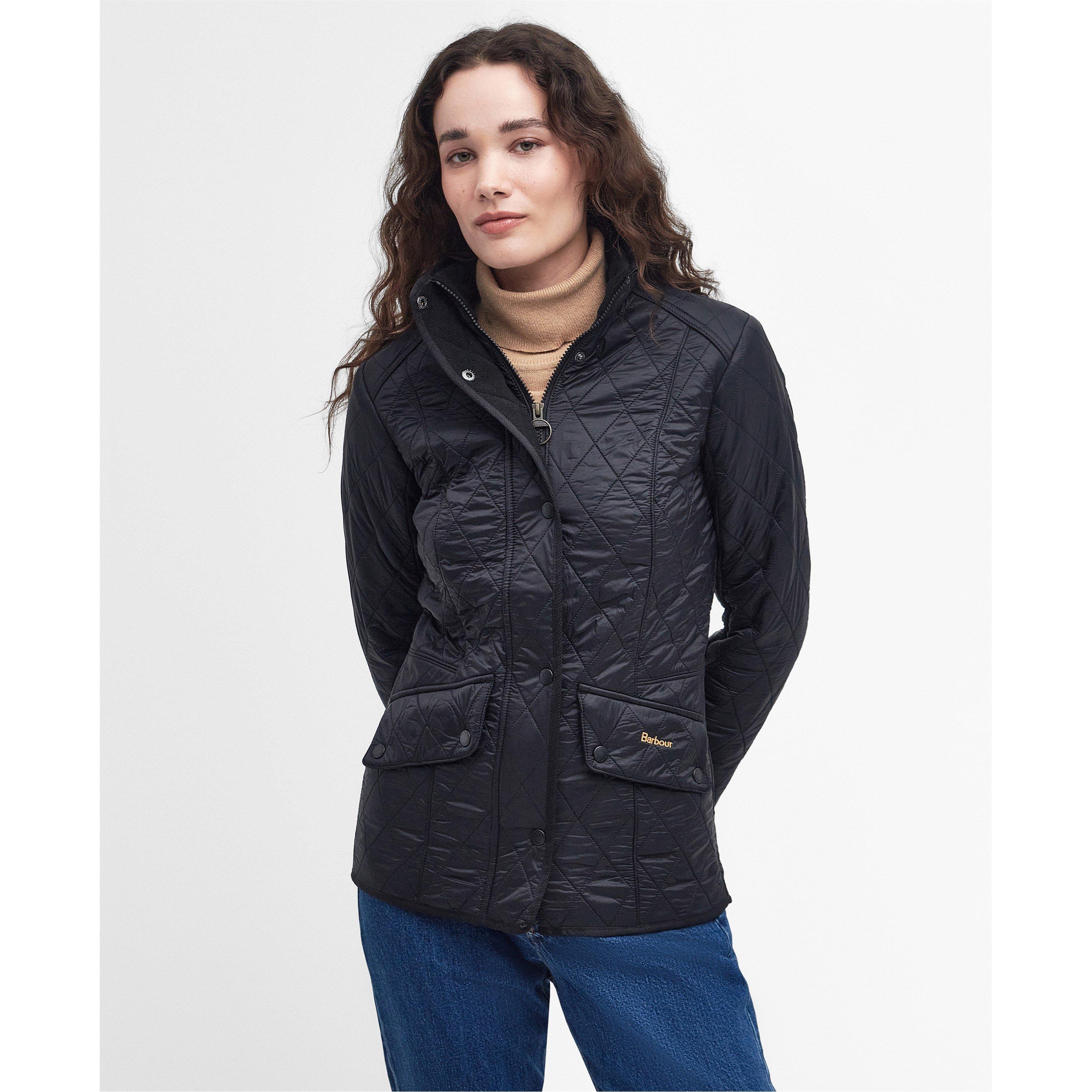 Black - Barbour - Women's Cavalry Polarquilt Diamond-Quilted Fleece-Lined Long Sleeve Slim Fit Quilted Jacket - 3
