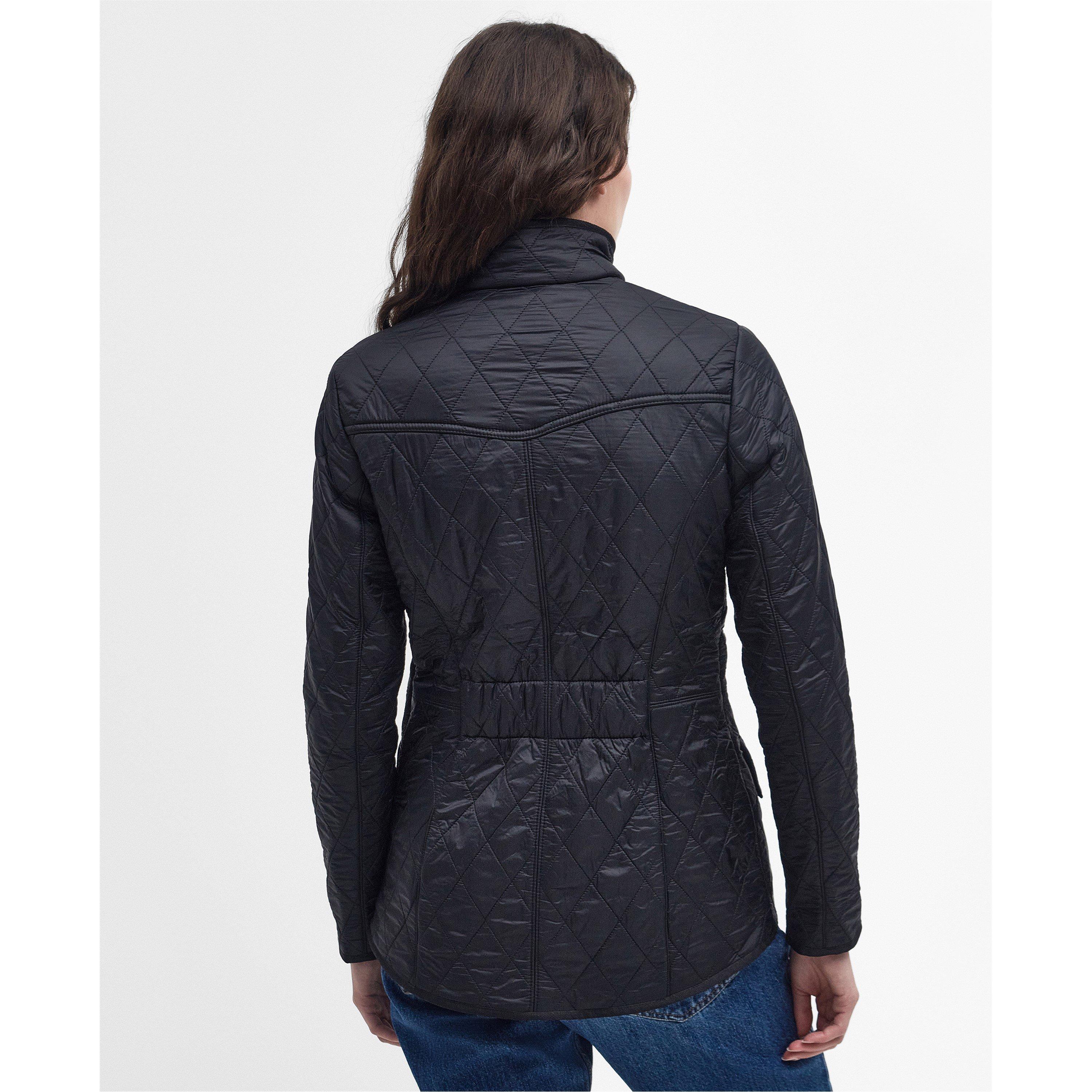 Black - Barbour - Women's Cavalry Polarquilt Diamond-Quilted Fleece-Lined Long Sleeve Slim Fit Quilted Jacket - 4