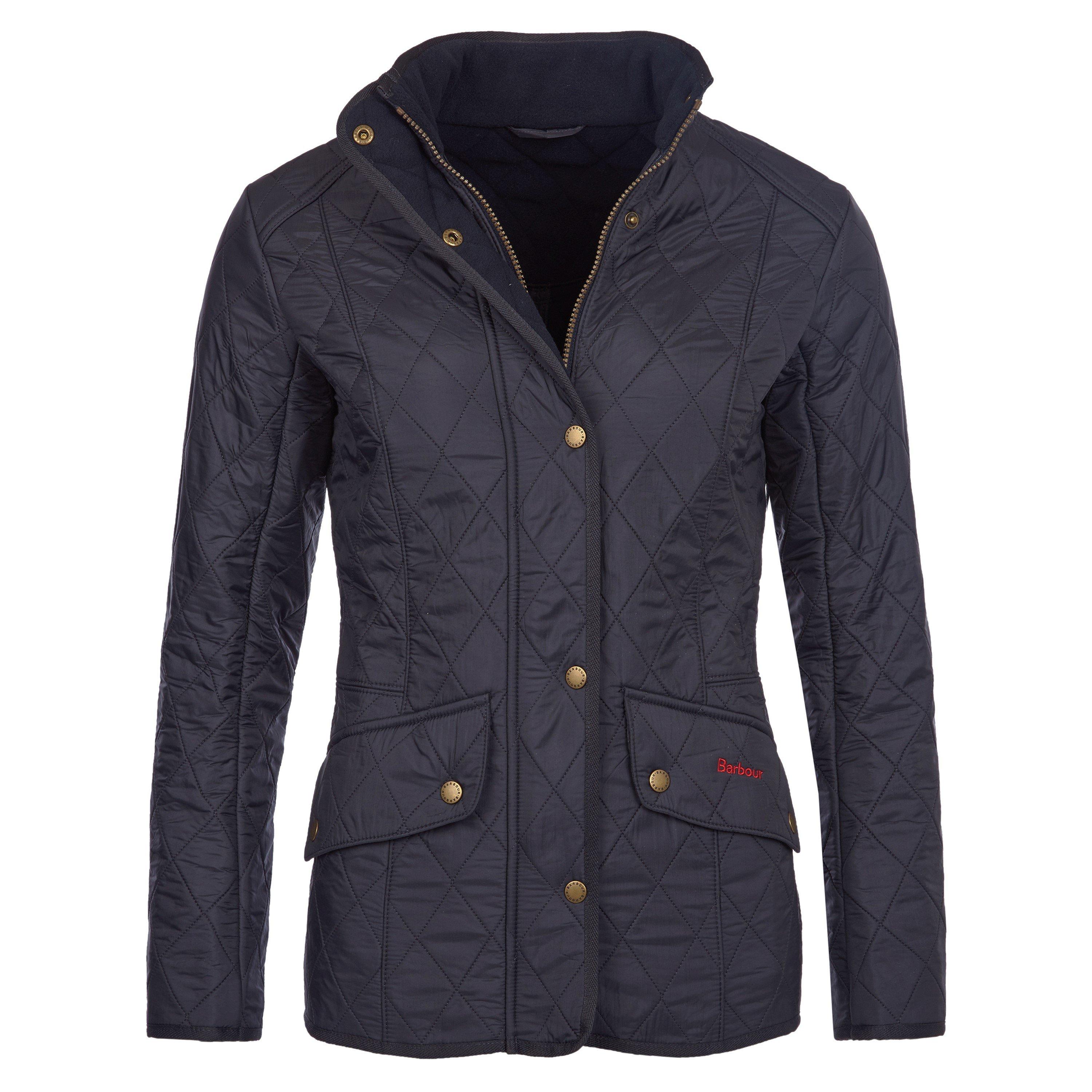 Navy - Barbour - Women's Cavalry Polarquilt Diamond-Quilted Fleece-Lined Long Sleeve Slim Fit Quilted Jacket - 8