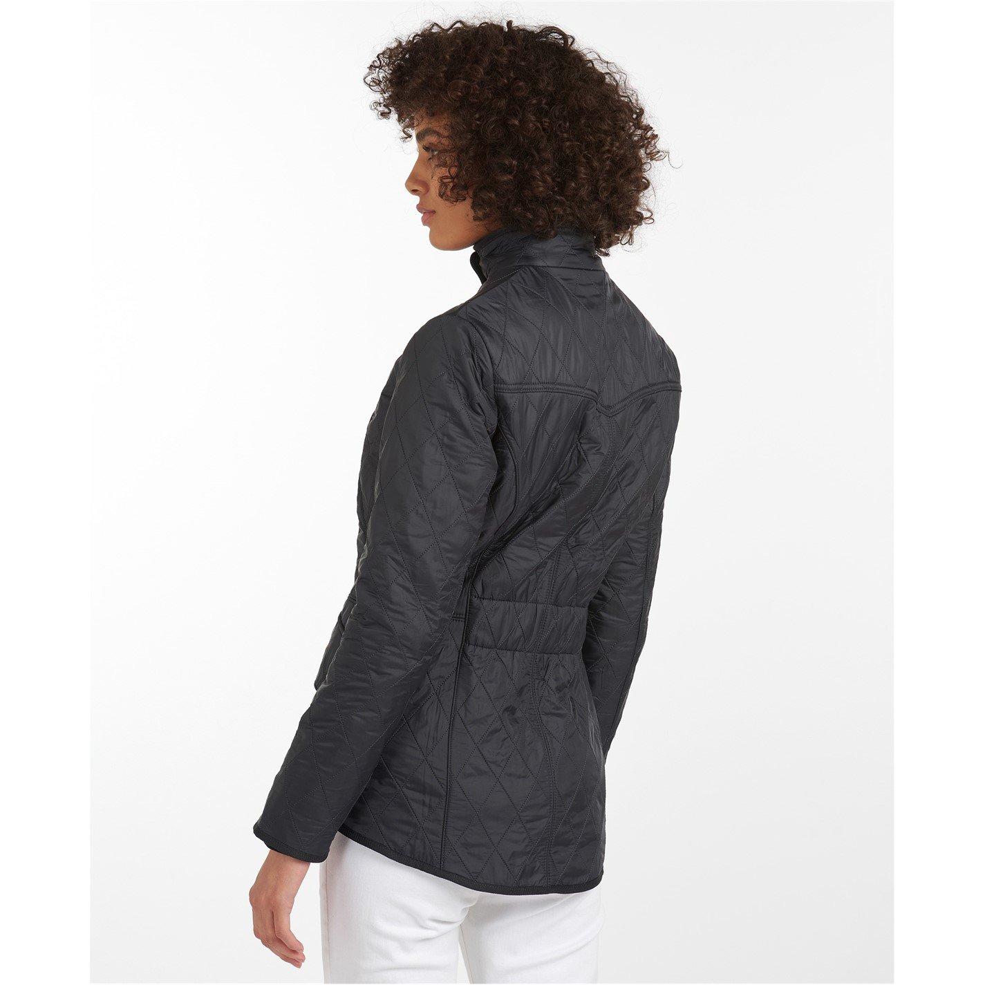 Navy - Barbour - Women's Cavalry Polarquilt Diamond-Quilted Fleece-Lined Long Sleeve Slim Fit Quilted Jacket - 9