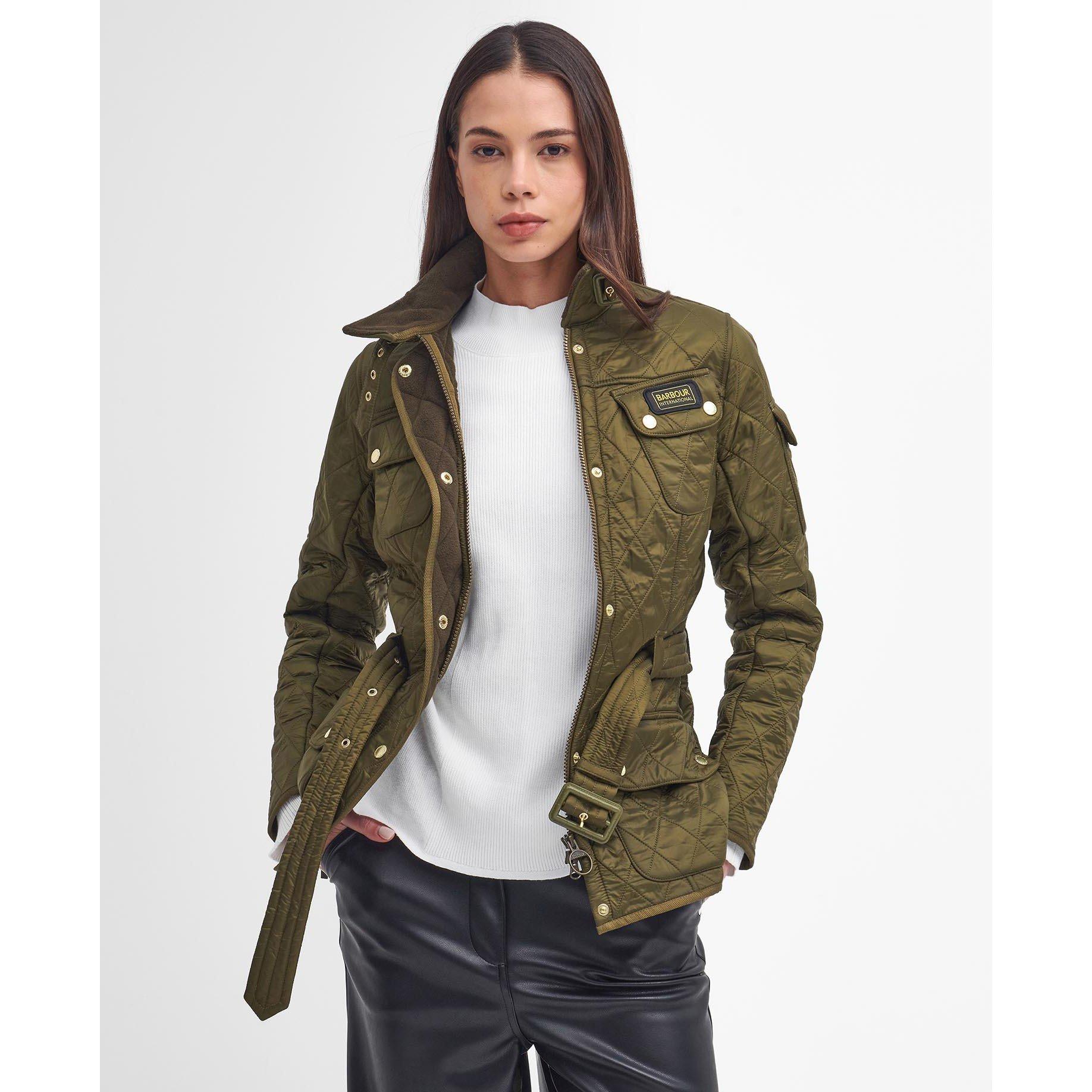 Empire Green - Barbour International - Women's Polar Windproof Long Sleeve Slim Fit Quilted Jacket - 8