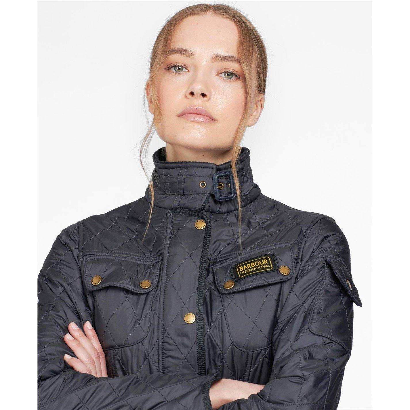 Navy - Barbour International - Women's Polar Windproof Long Sleeve Slim Fit Quilted Jacket - 3