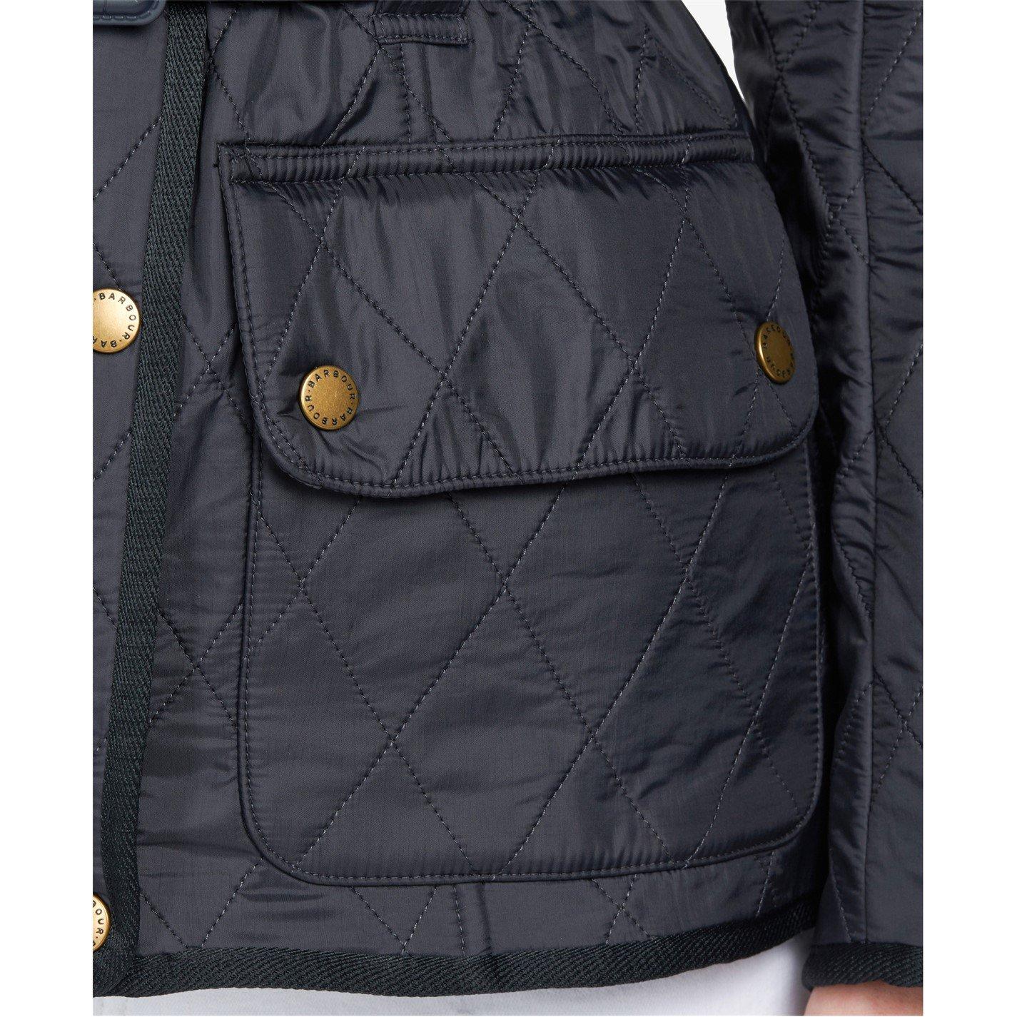 Navy - Barbour International - Women's Polar Windproof Long Sleeve Slim Fit Quilted Jacket - 8