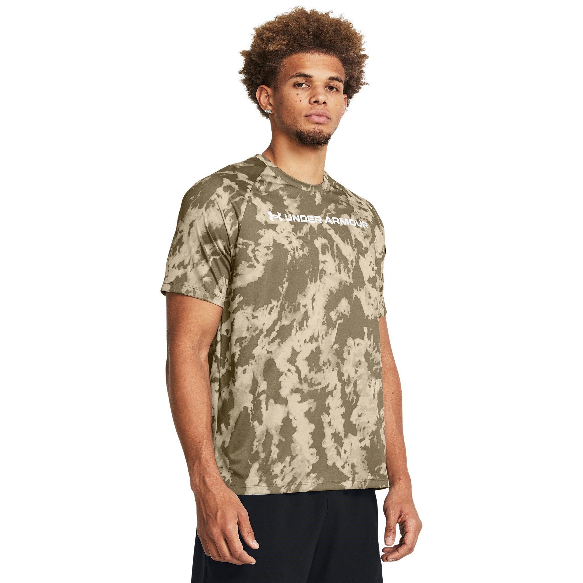 Khaki Base - Under Armour - Tech Camo Short-Sleeve Performance Gym Top - 2