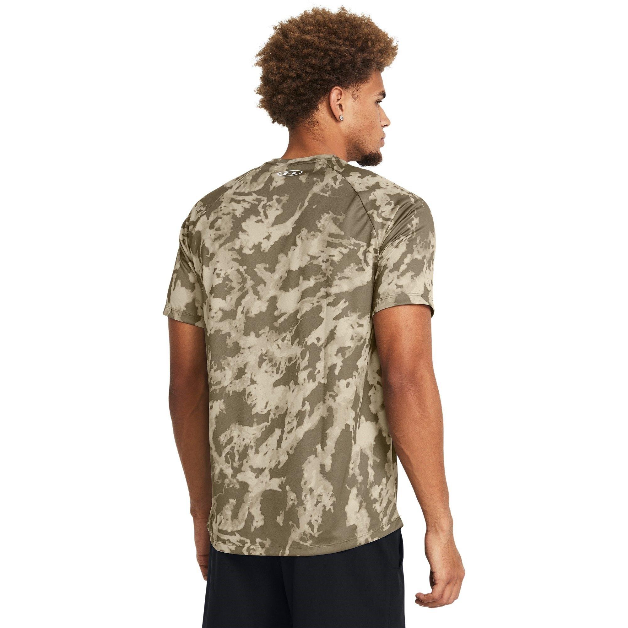 Khaki Base - Under Armour - Tech Camo Short-Sleeve Performance Gym Top - 4