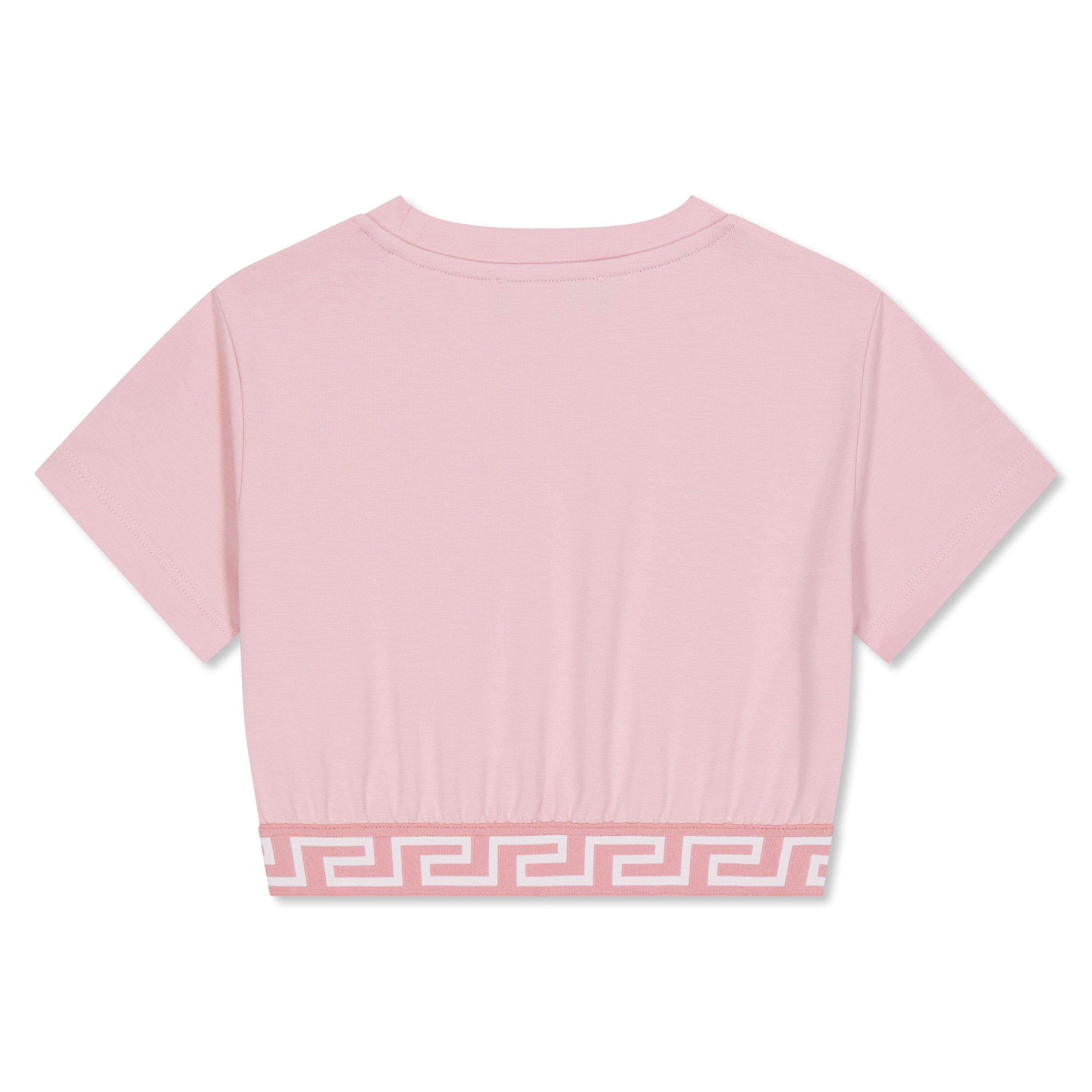 VERSACE クロップド　Tシャツ　安全ピン　ホワイト　ピンク　36 Versace Pink Goddess Safety Pin T-Shirt Versace