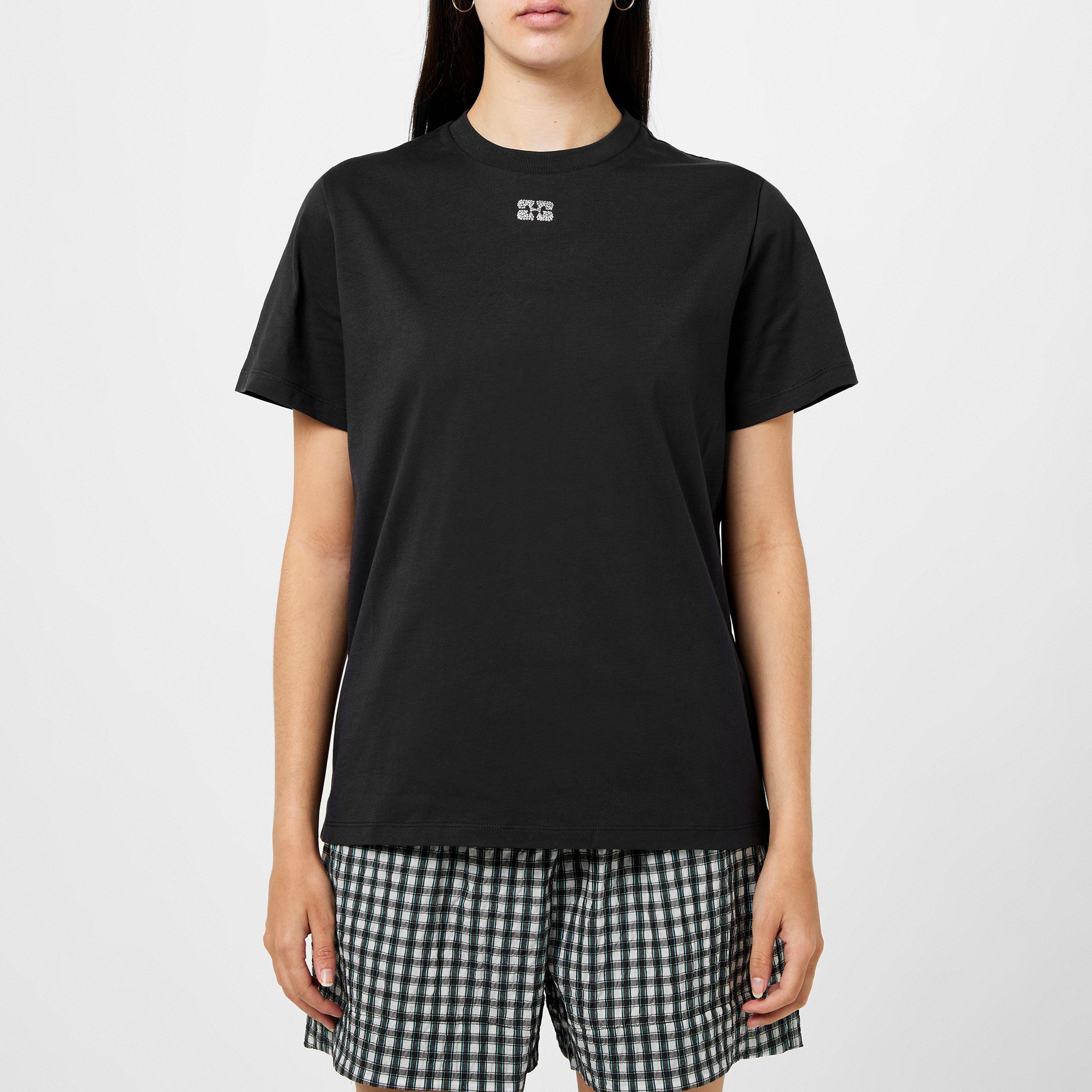 Phantom - Ganni - Women's Rhinestone Regular Fit T-Shirt - 3