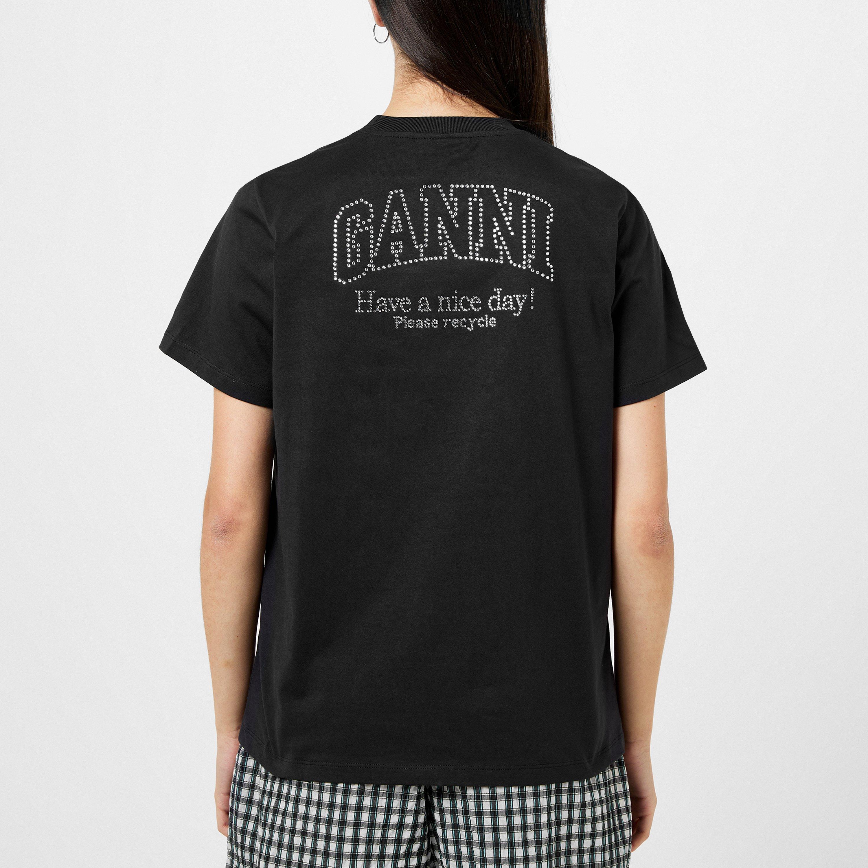 Phantom - Ganni - Women's Rhinestone Regular Fit T-Shirt - 4