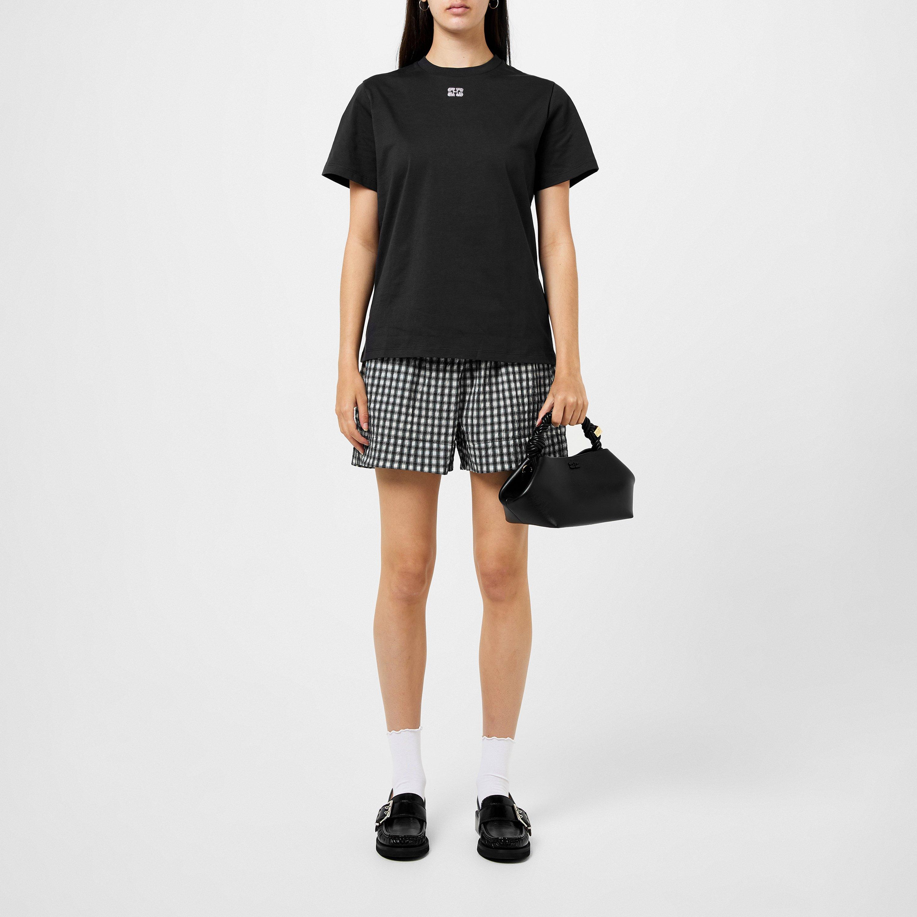 Phantom - Ganni - Women's Rhinestone Regular Fit T-Shirt - 6