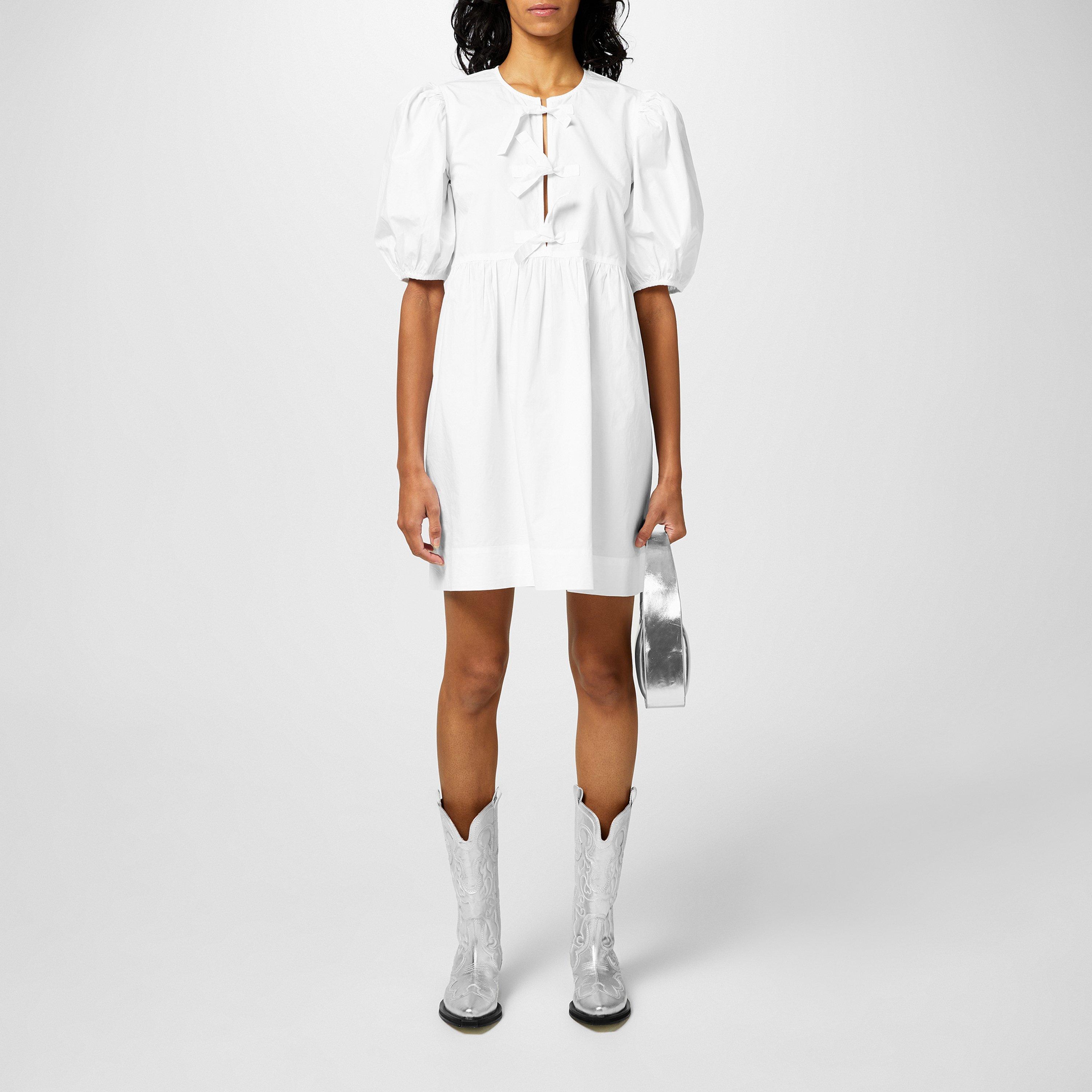 Bright White - Ganni - Bow tie Mini Dress - 4
