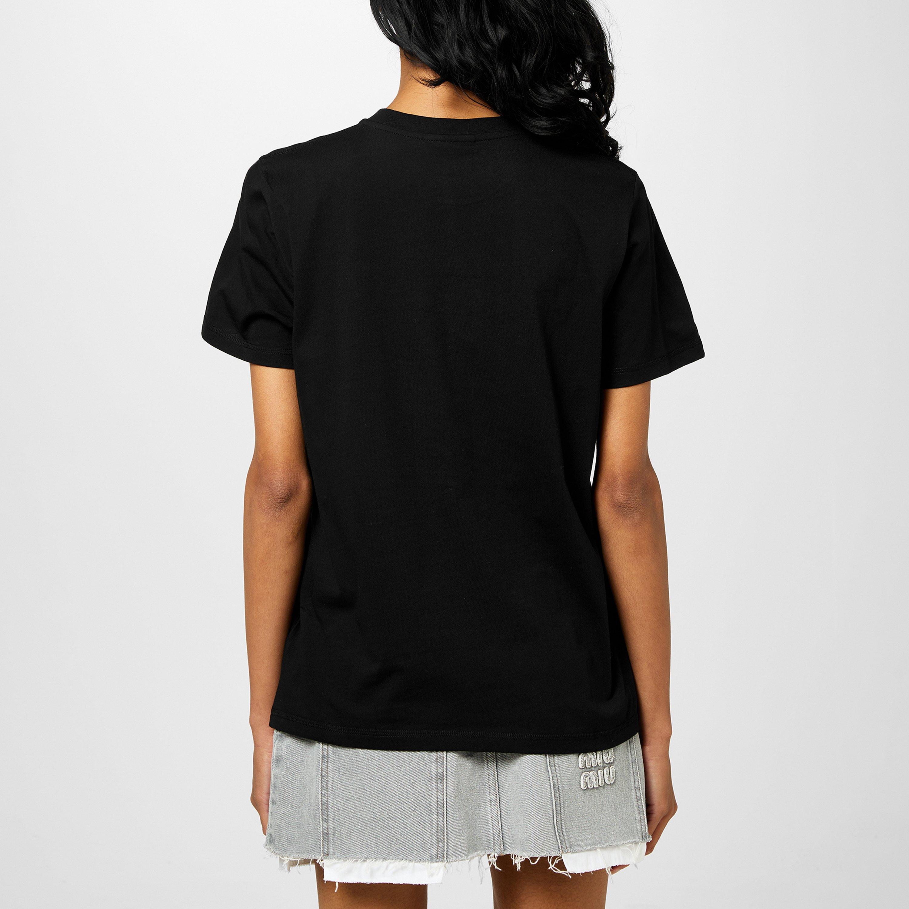 Black - Ganni - Women's Puppy Love Regular Fit T-Shirt - 3