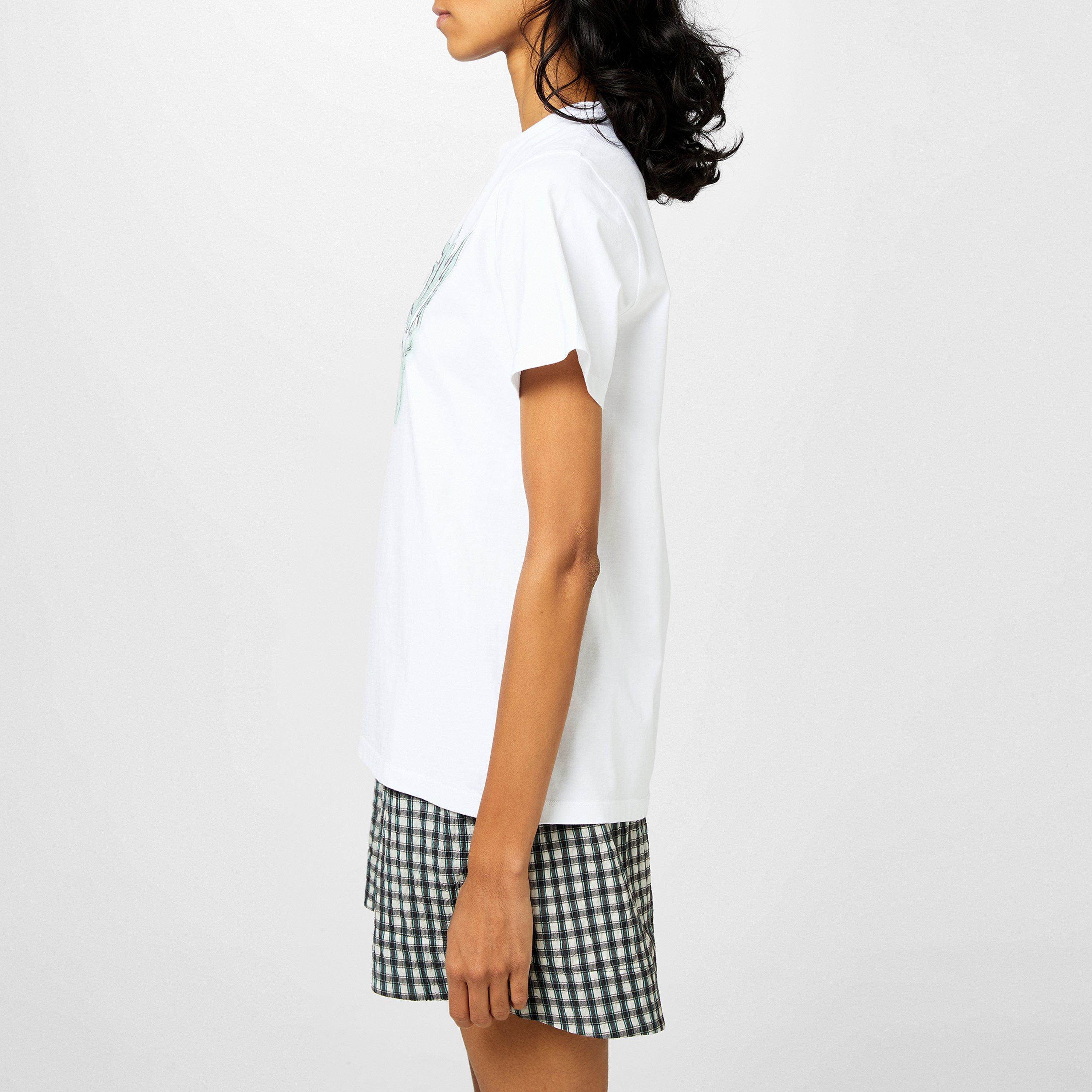 Bright White - Ganni - Basic Jersey Love Cats Relaxed T-Shirt - 2