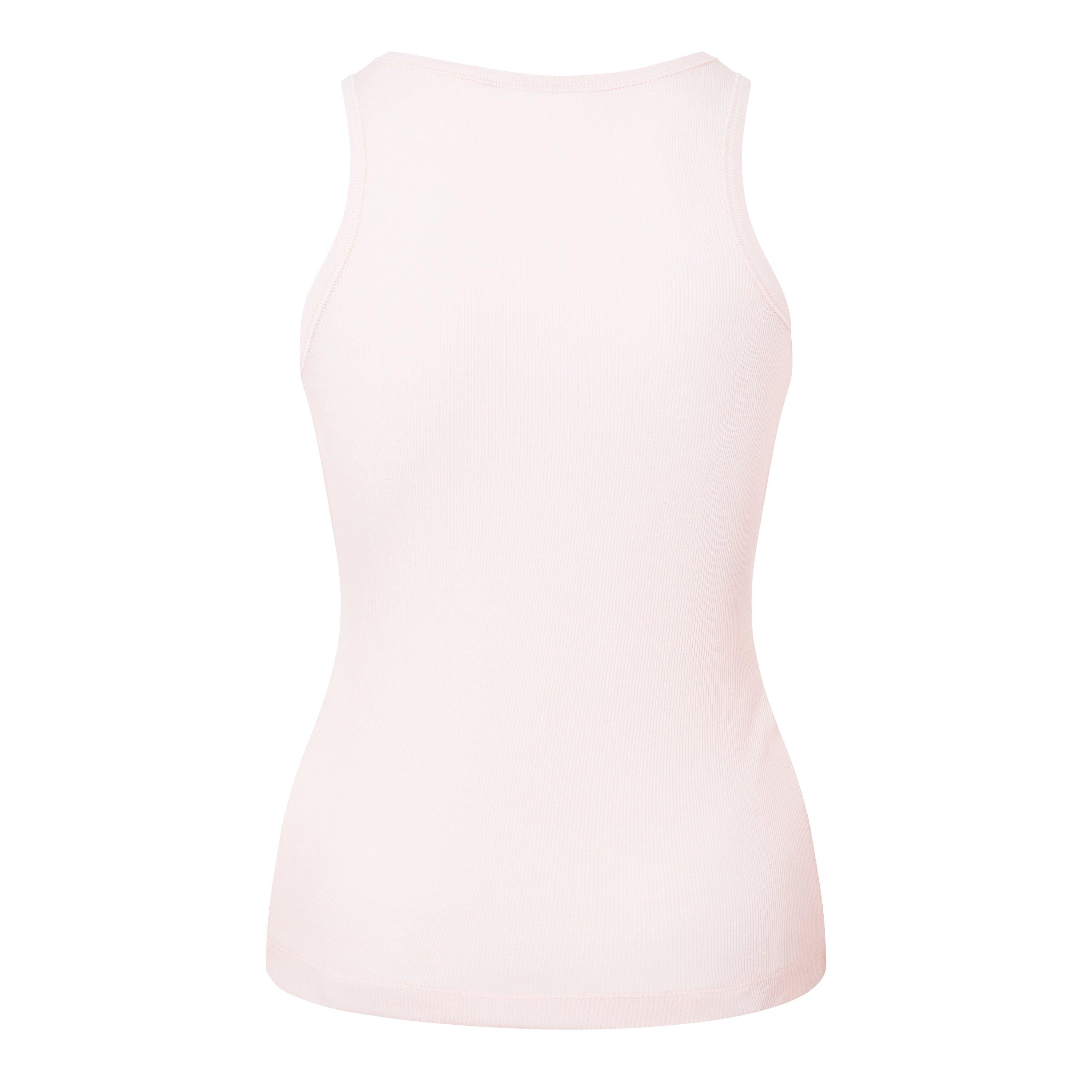 Chalk Pink - Ganni - Women's Ribbed Racerback Vest - 6