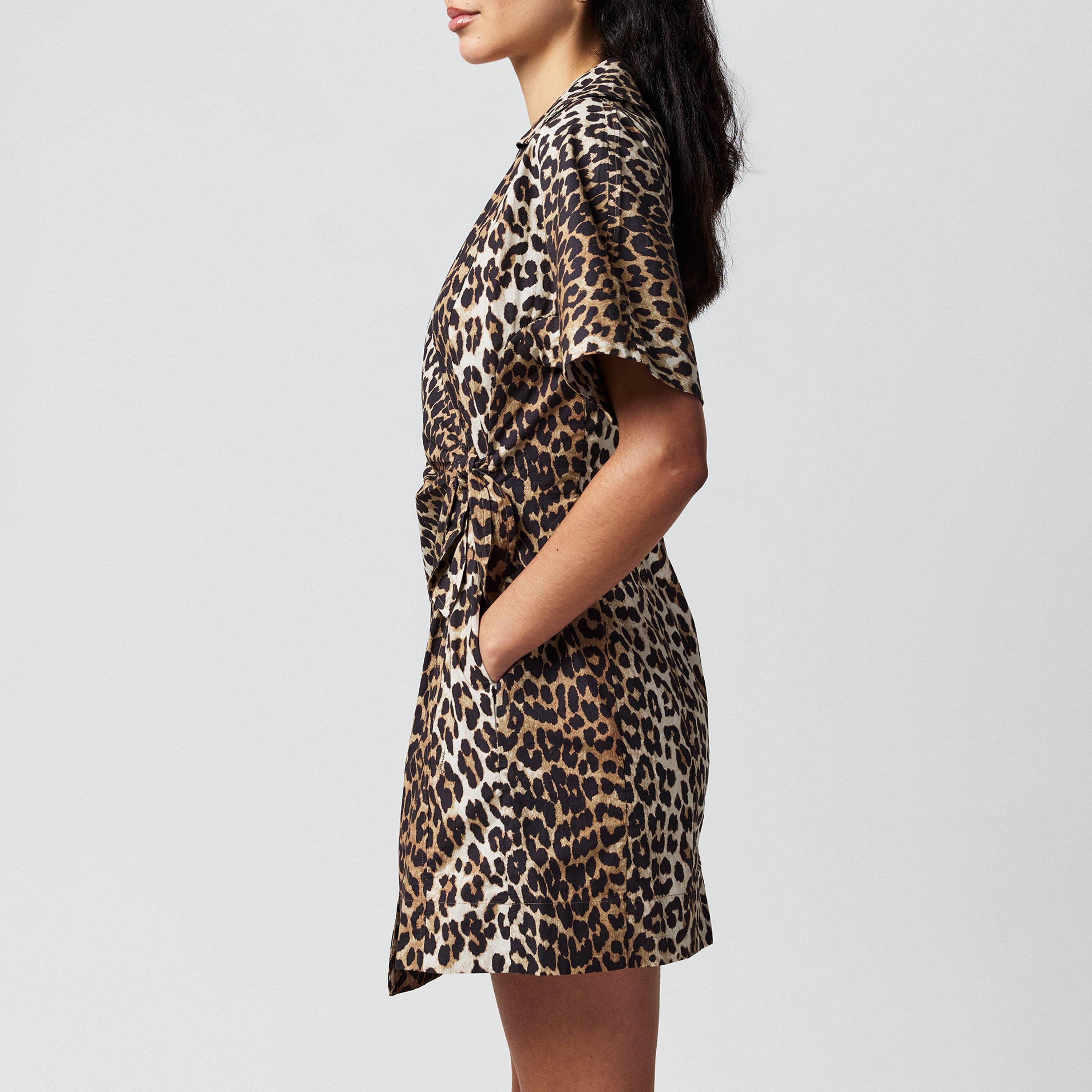Leopard - Ganni - Women's Leo Wrap Dress - 2