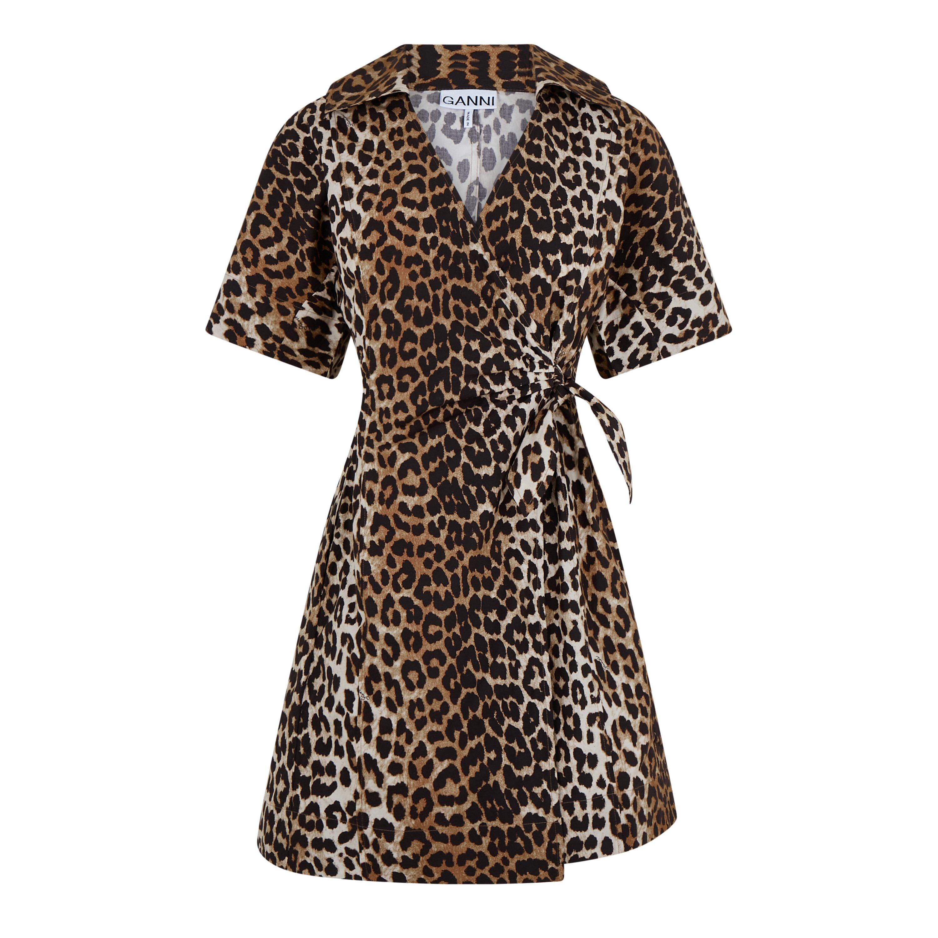 Leopard - Ganni - Women's Leo Wrap Dress - 5