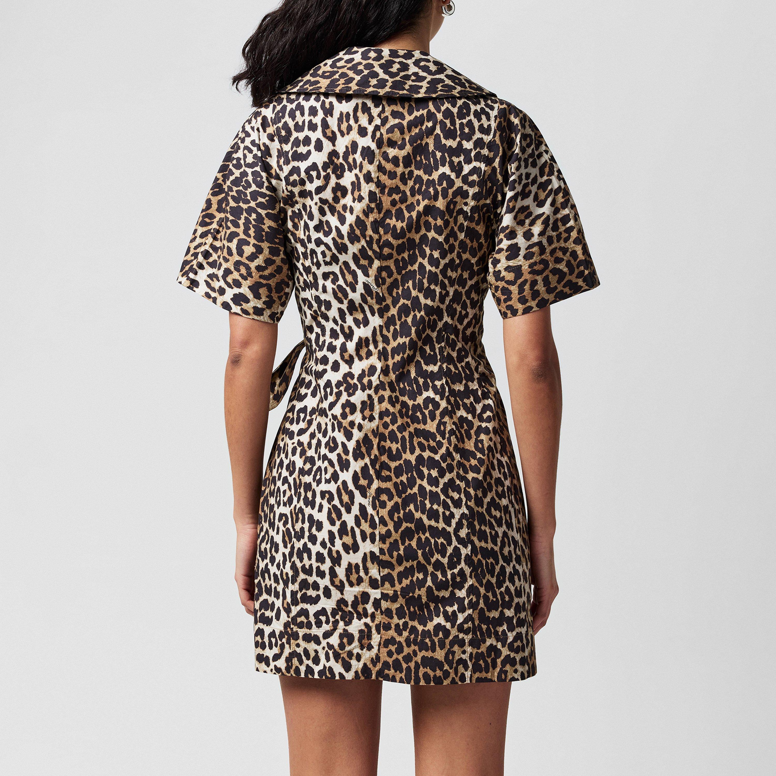 Leopard - Ganni - Women's Leo Wrap Dress - 3