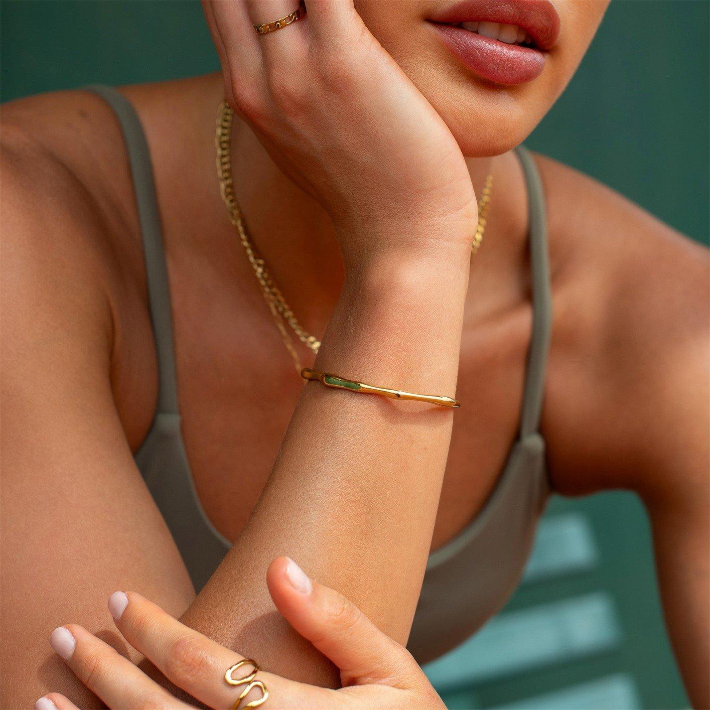 Gold - D.Louise - Women's Bamboo Bangle - 2