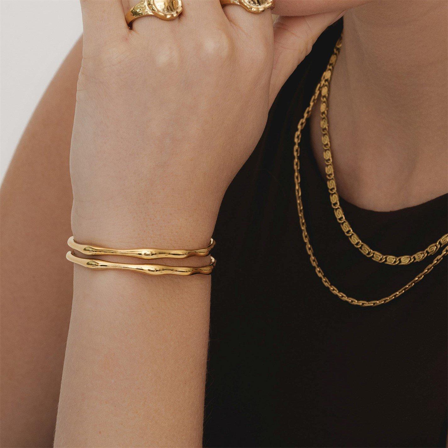 Gold - D.Louise - Women's Bamboo Bangle - 5