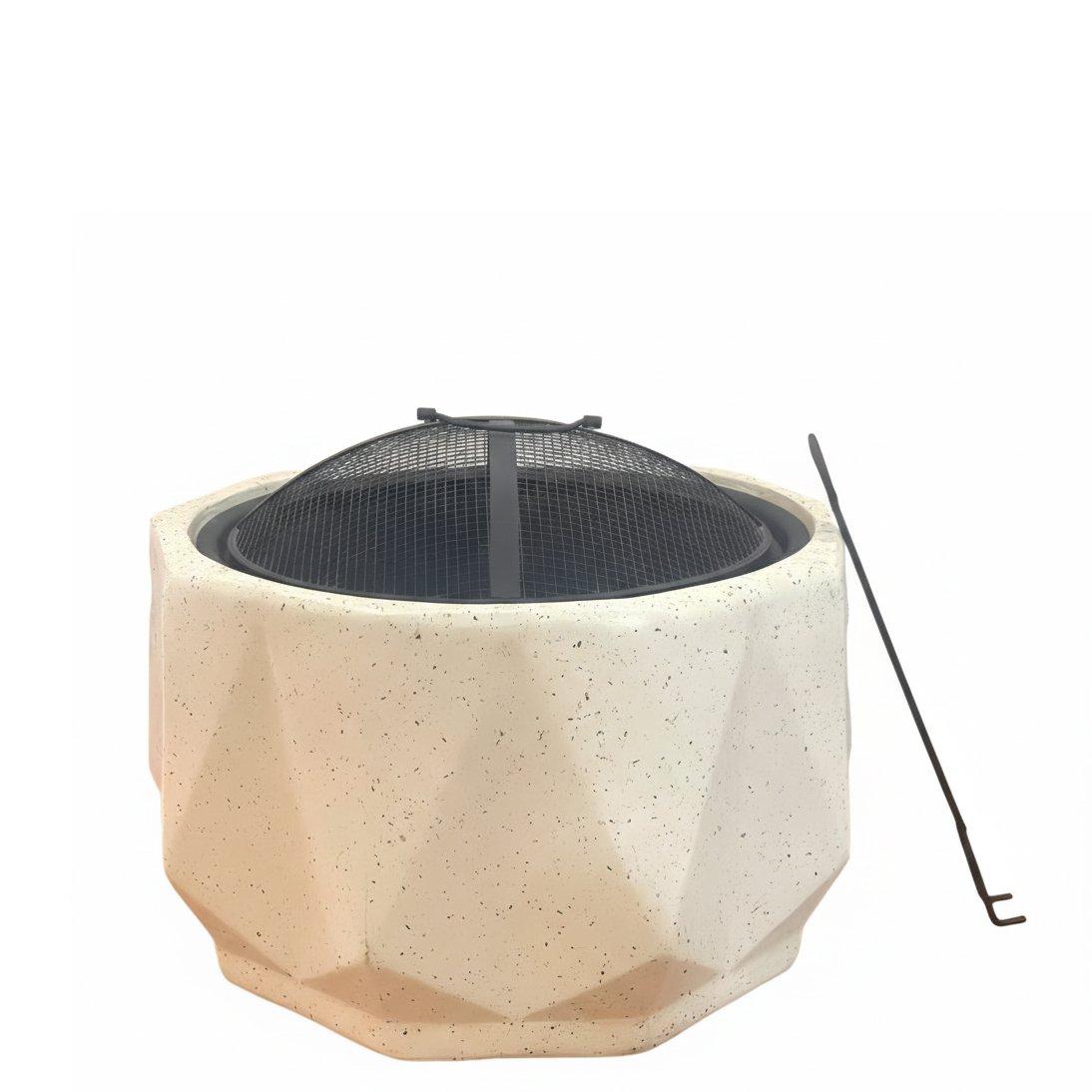Grey - Linea - Round Magnesium Oxide Fire Pit - 2