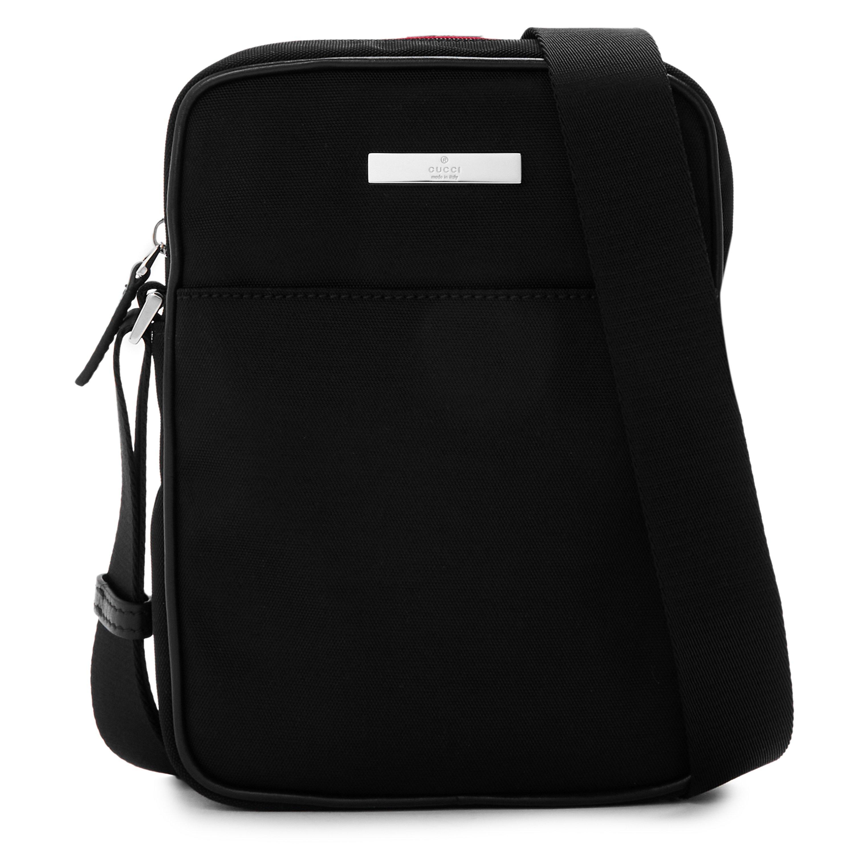 Black - Gucci - Men's Tag Cotton Crossbody Bag - 1