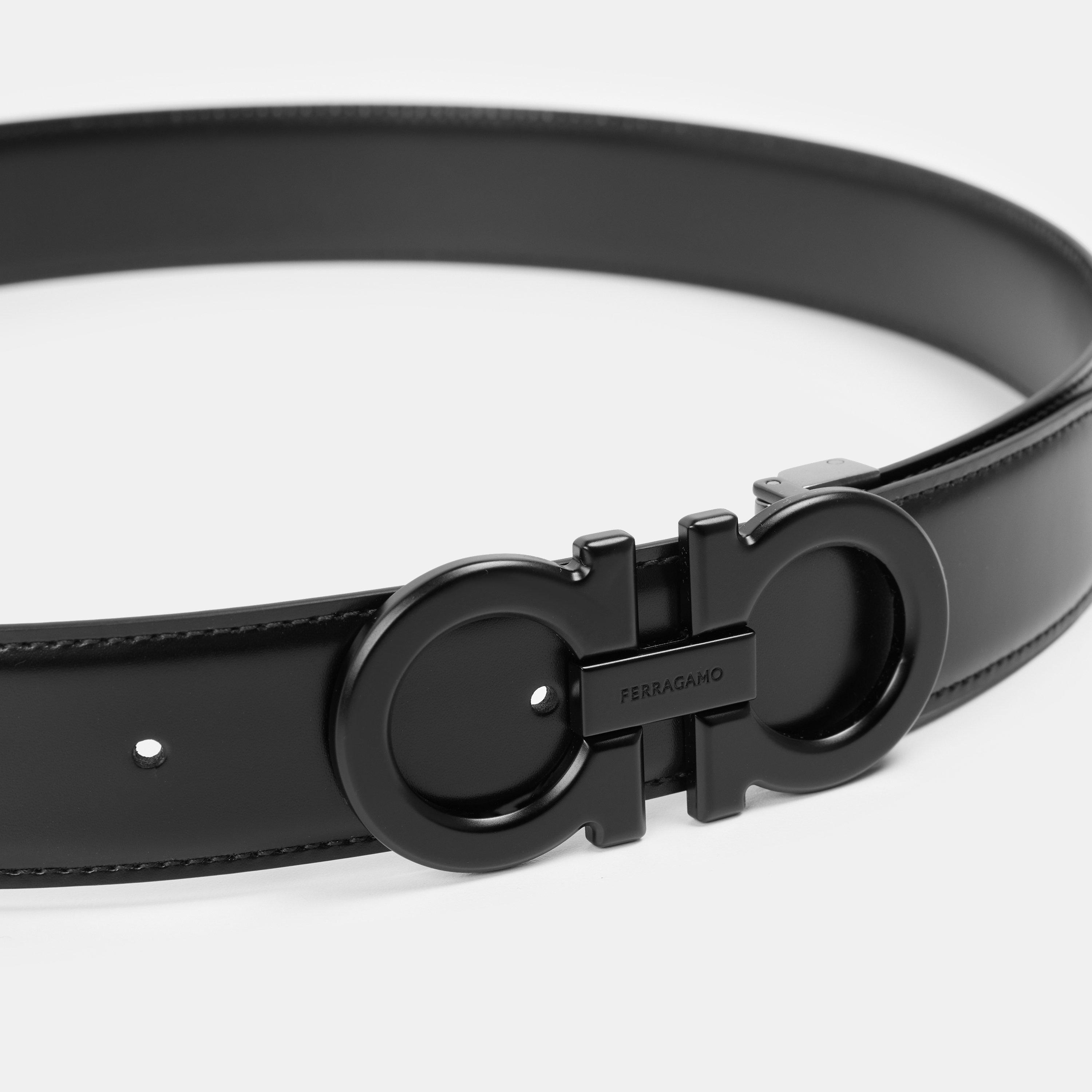 Nero/Nero - Ferragamo - Men's Leather Belt - 3