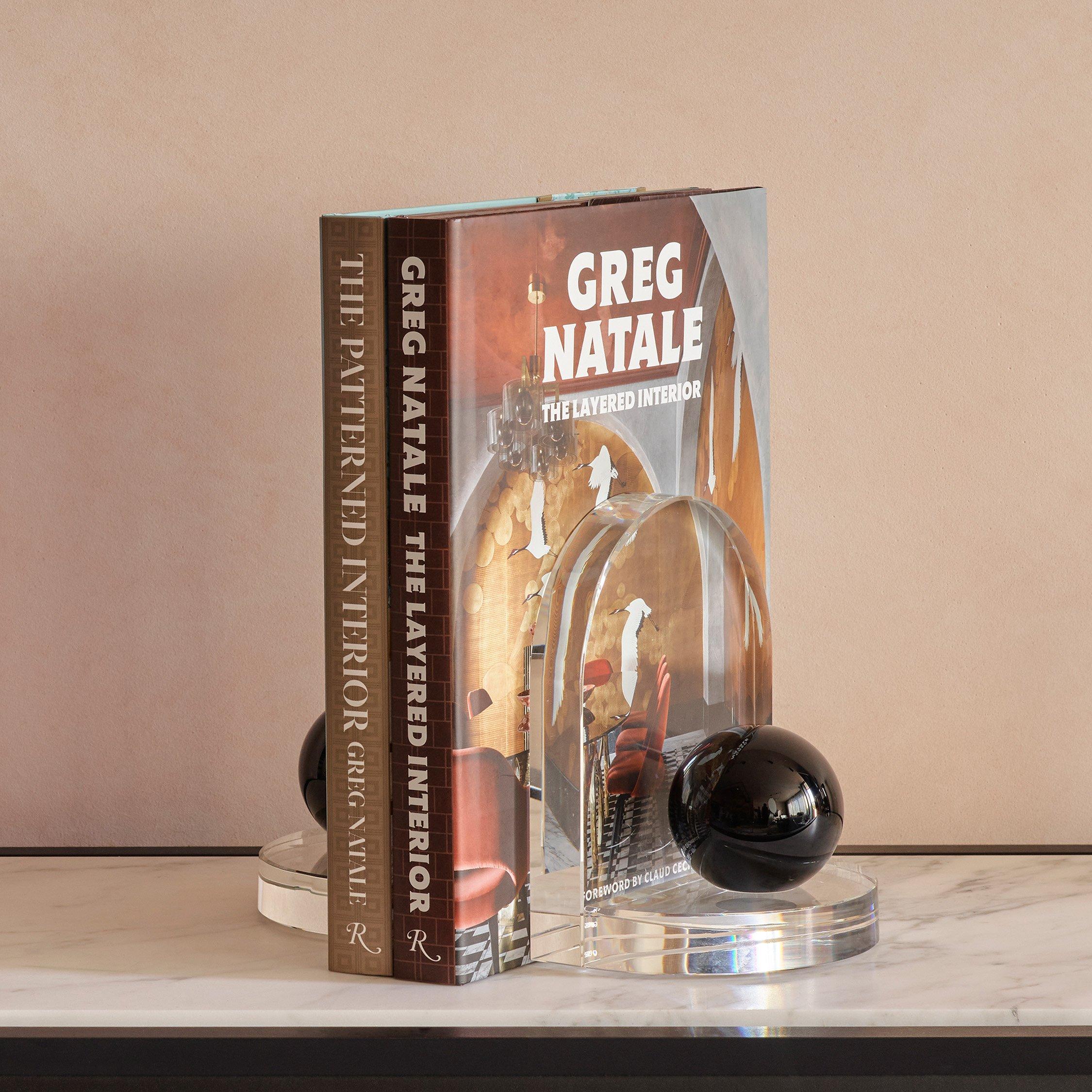 Black/Clear - Greg Natale - Blitz Crystal Bookends Clear & Black Onyx - 3
