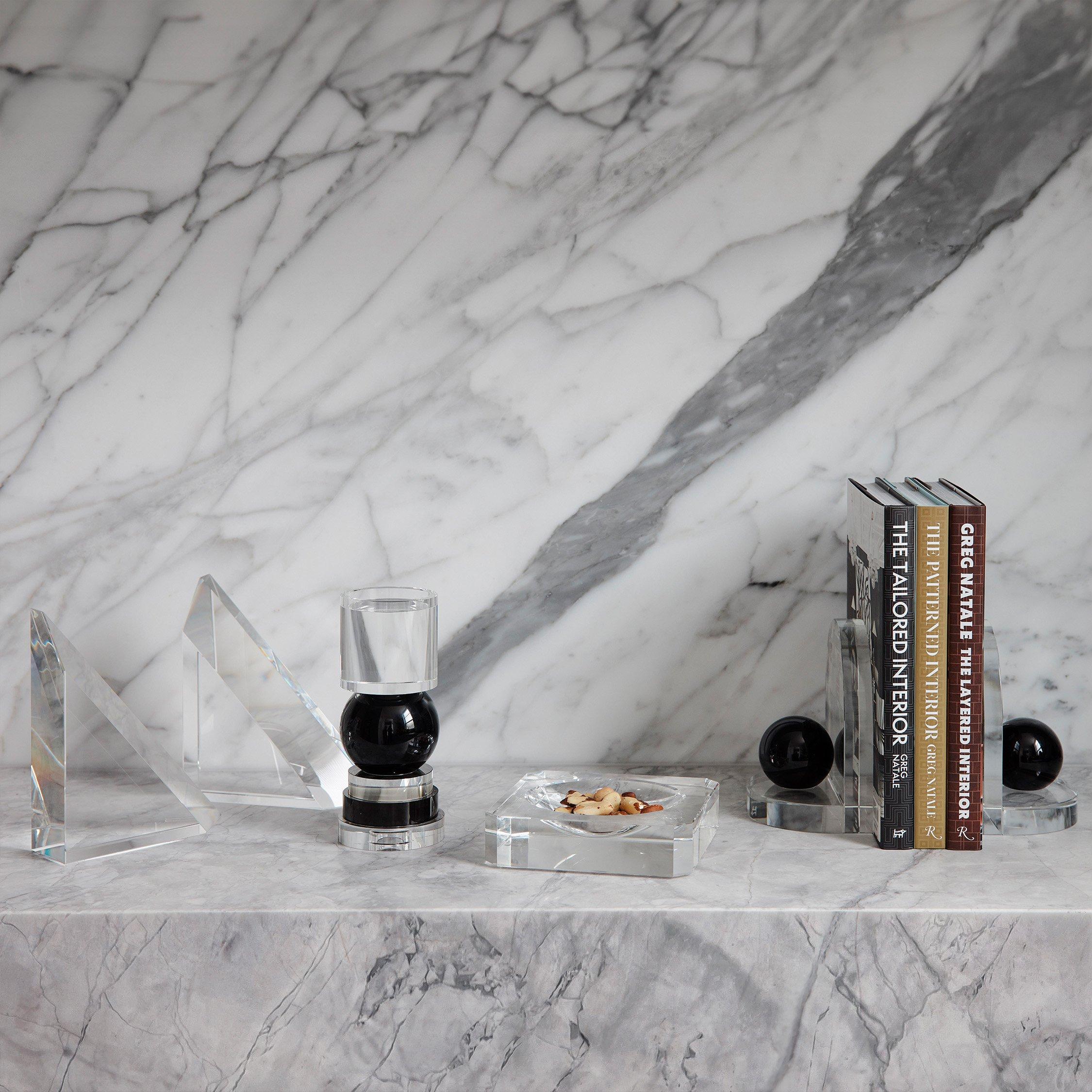 Black/Clear - Greg Natale - Blitz Crystal Bookends Clear & Black Onyx - 4