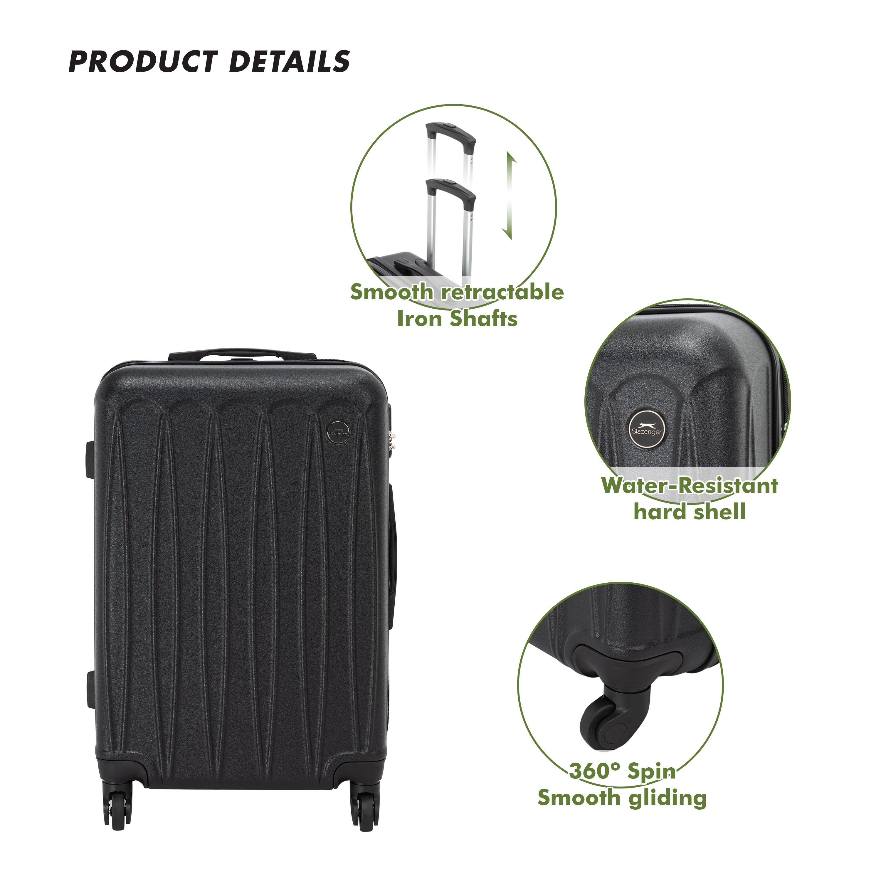 Black - Slazenger - 3 Piece Suitcase Set - 8