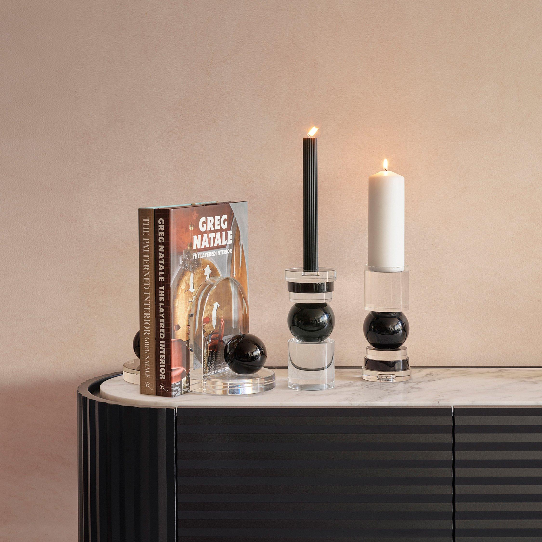 Black/Clear - Greg Natale - Crystal Candle Holder - 2