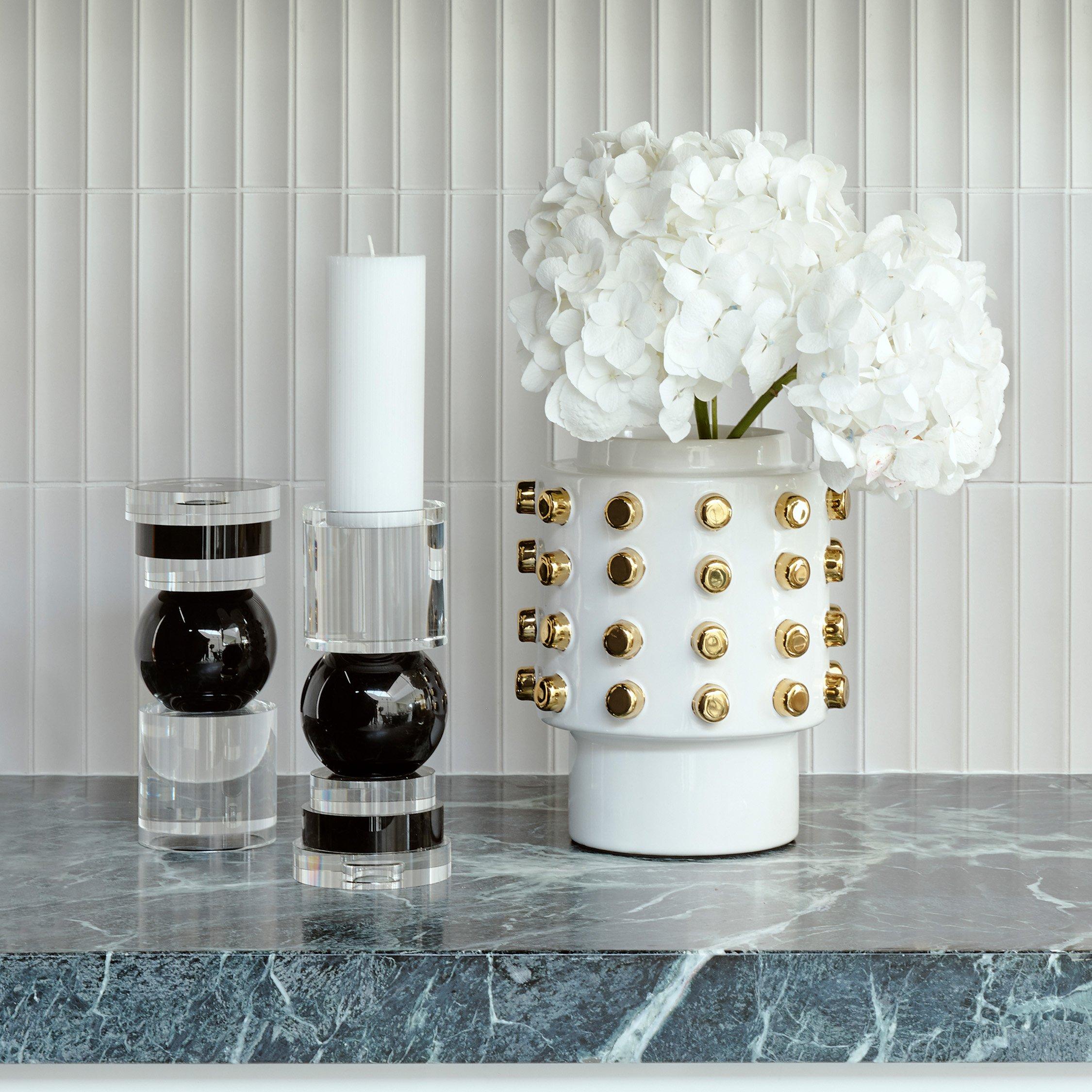 Black/Clear - Greg Natale - Crystal Candle Holder - 3