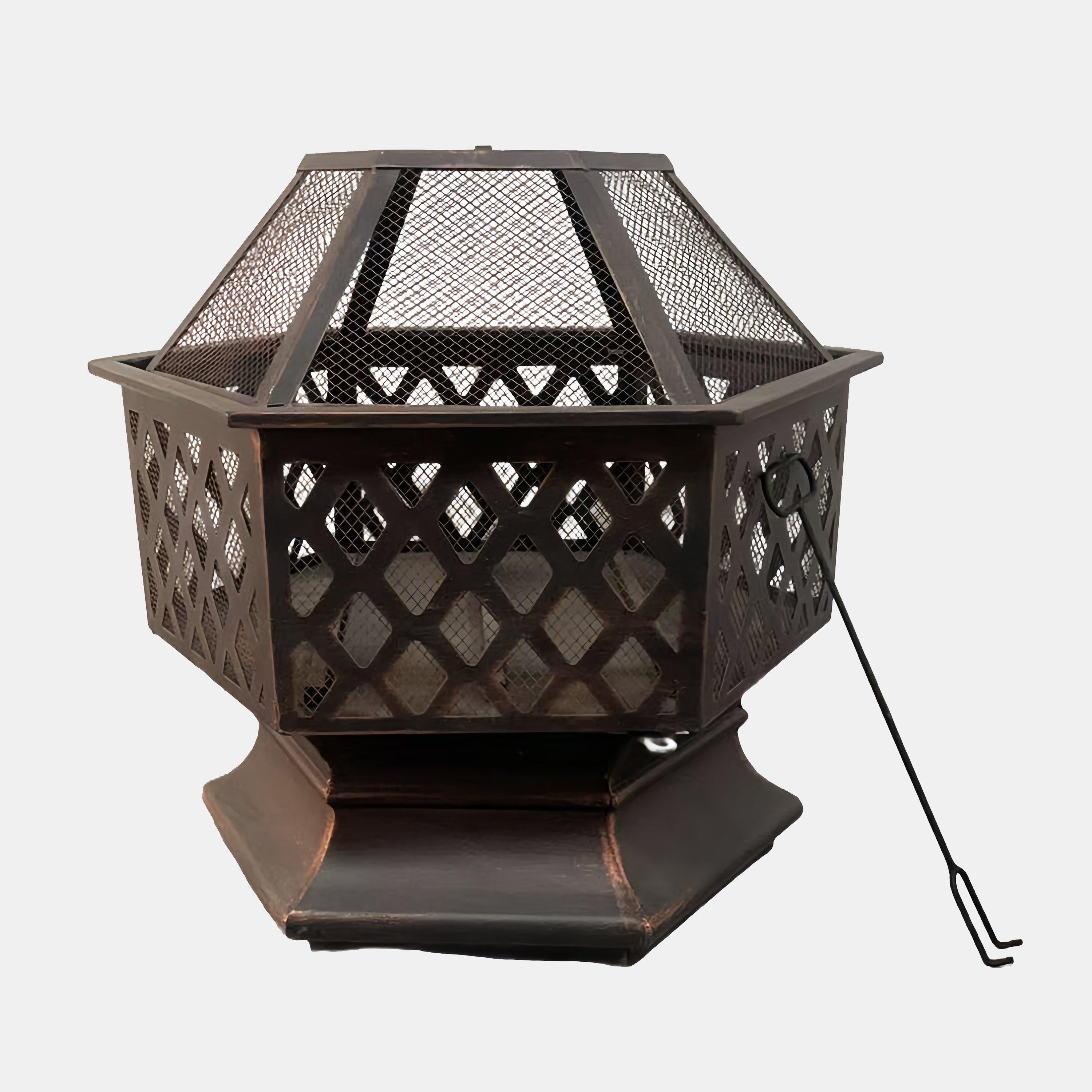 Black - Linea - Linea Hex Mtl Firepit 63