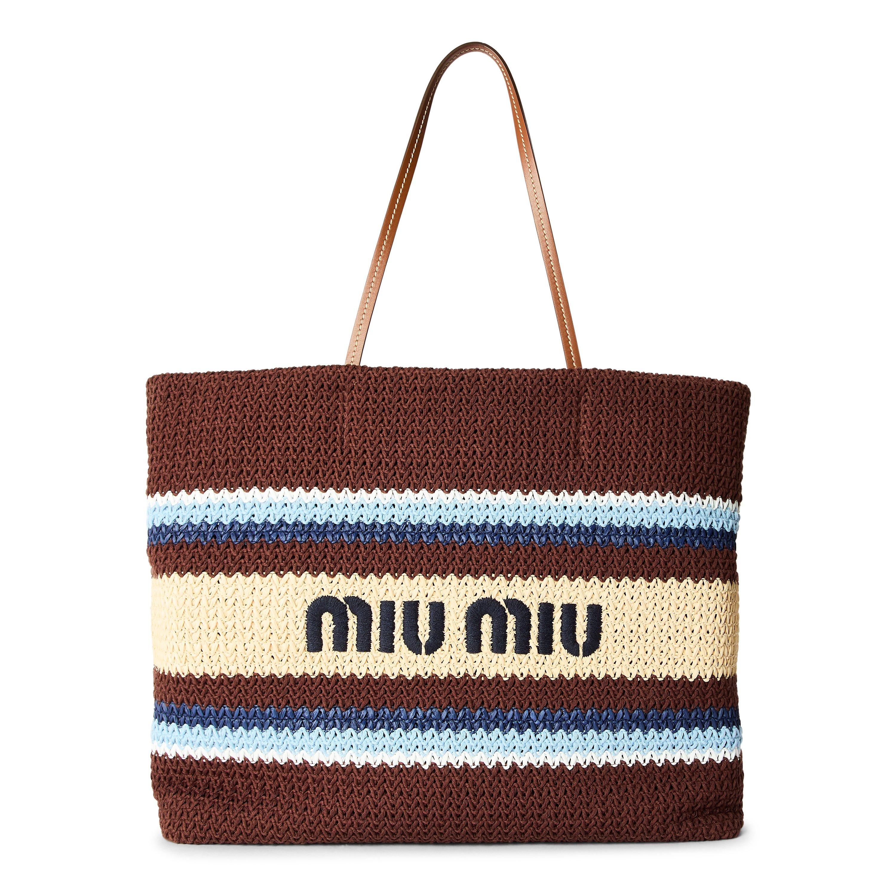Cacao/Celeste - Miu Miu - Women's Straw Bag - 1