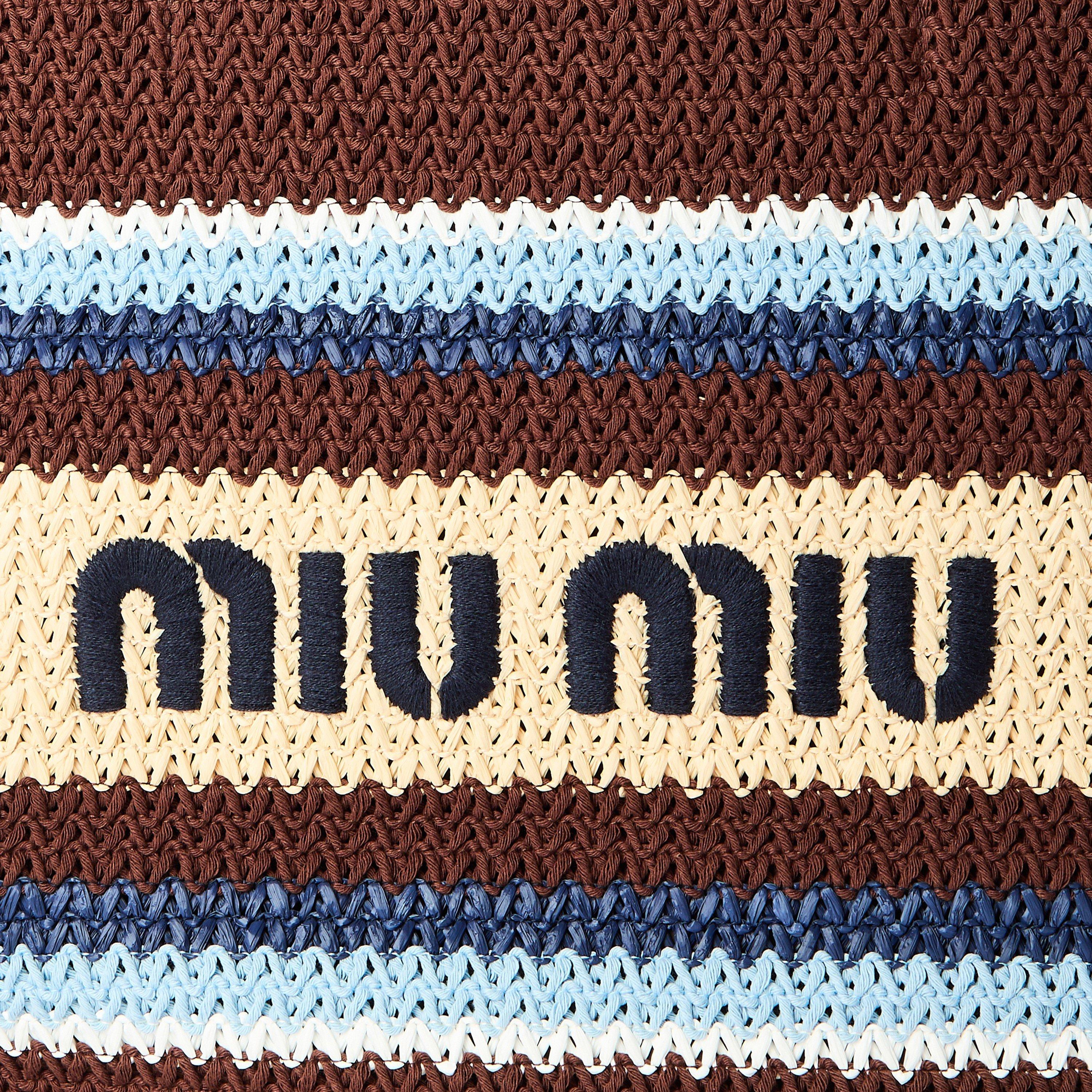 Cacao/Celeste - Miu Miu - Women's Straw Bag - 3