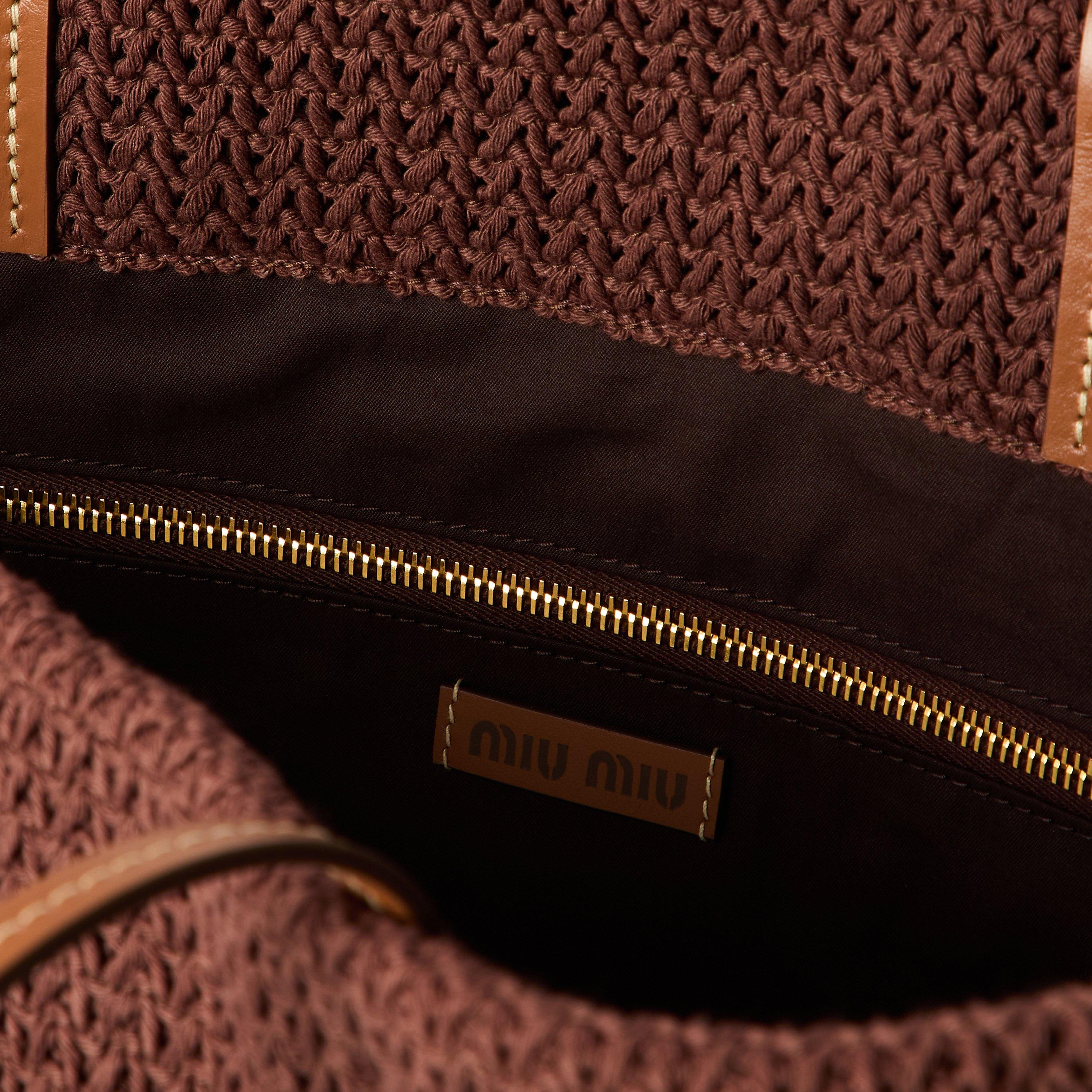 Cacao/Celeste - Miu Miu - Women's Straw Bag - 4