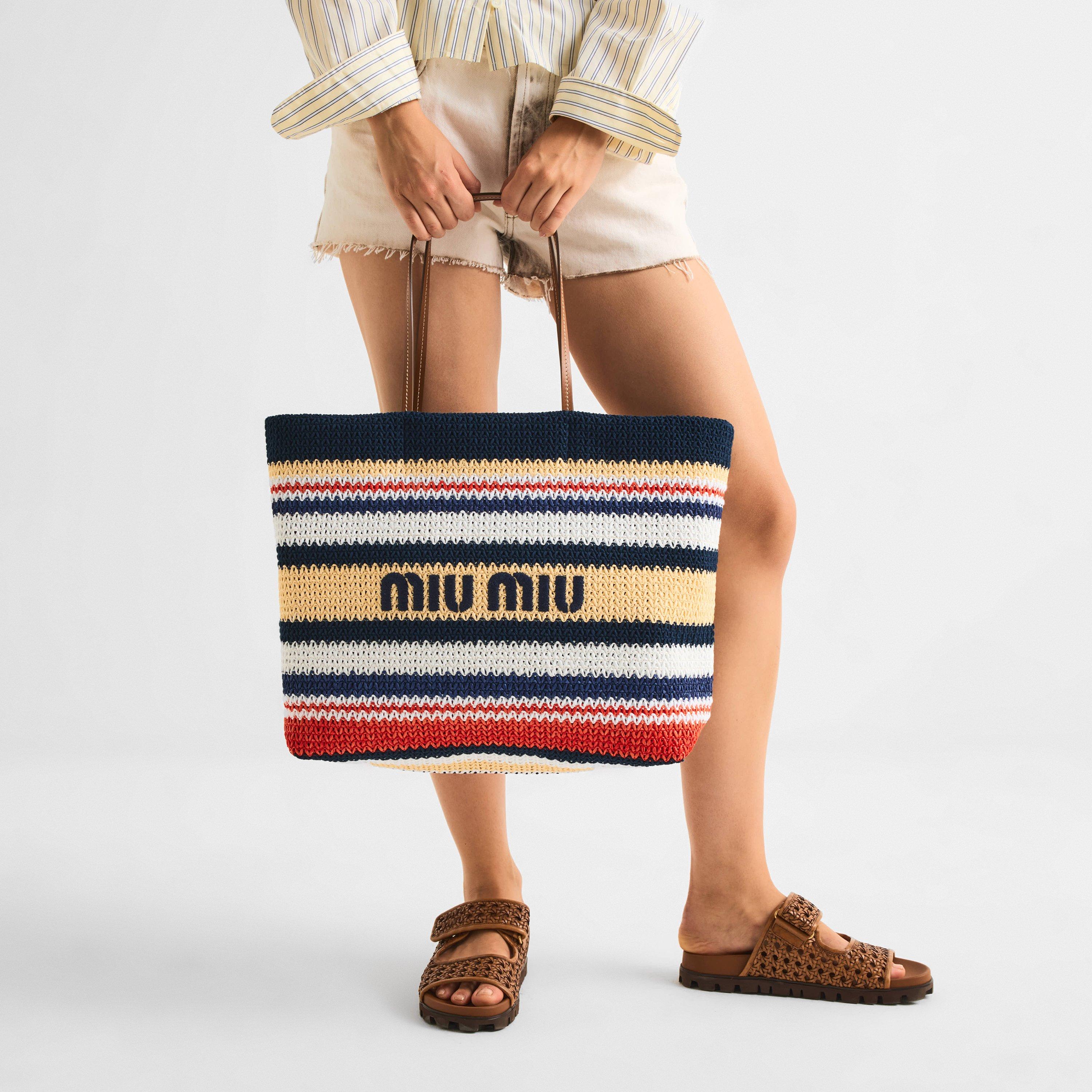 Blu/Rosso - Miu Miu - Women's Straw Bag - 3