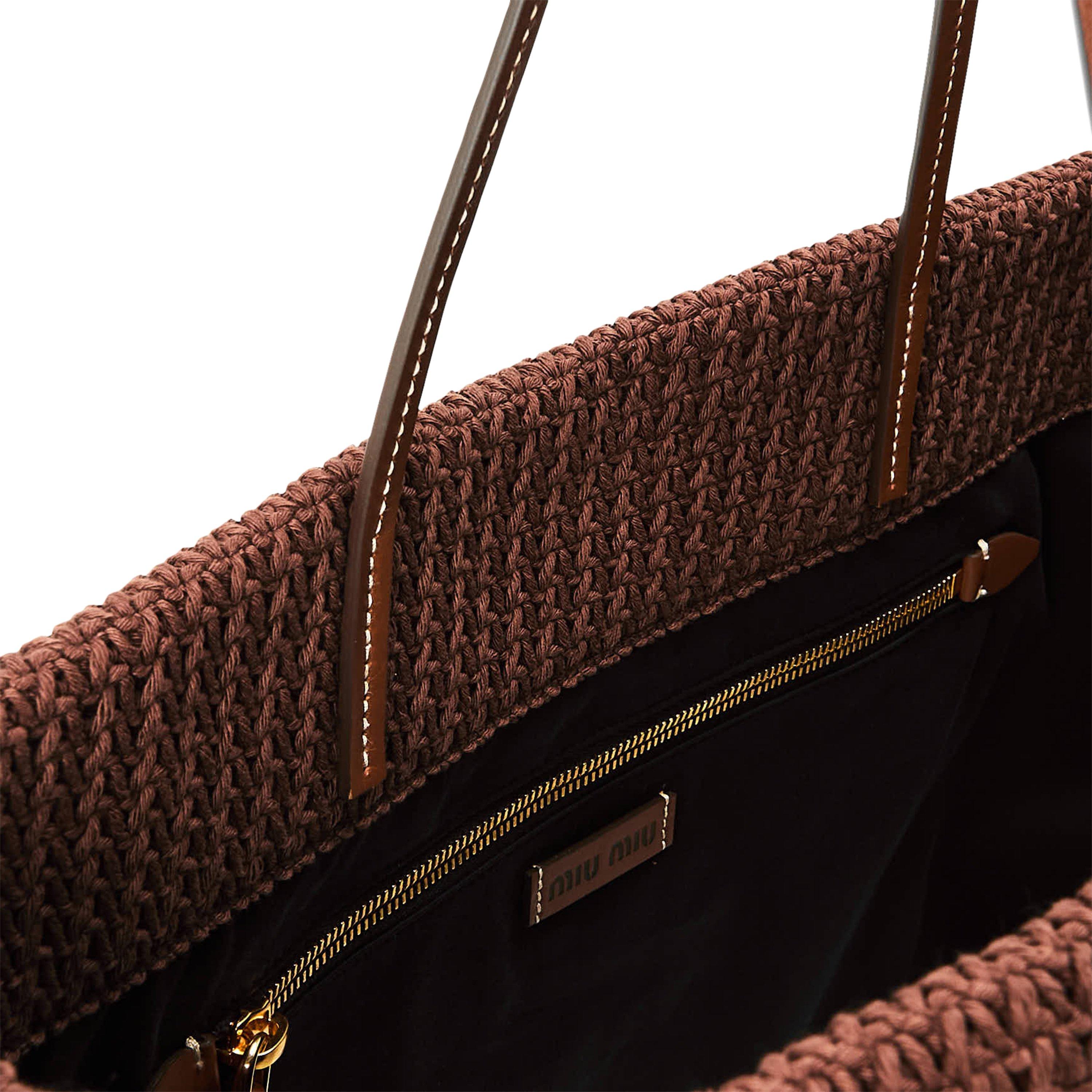 Tabacco/Fragolo - Miu Miu - Women's Straw Bag - 4