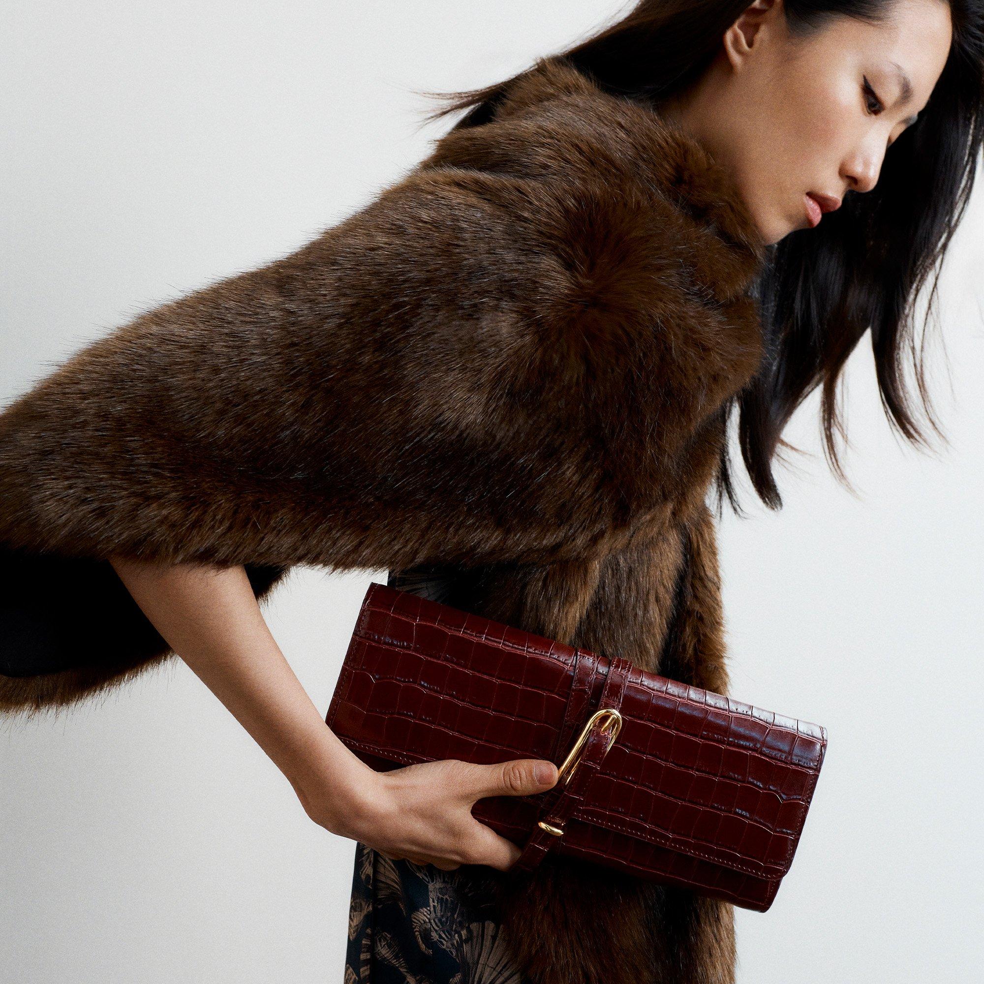 Burgubdy Croc - Liffner - Lif Belted Clutch Ld64 - 2