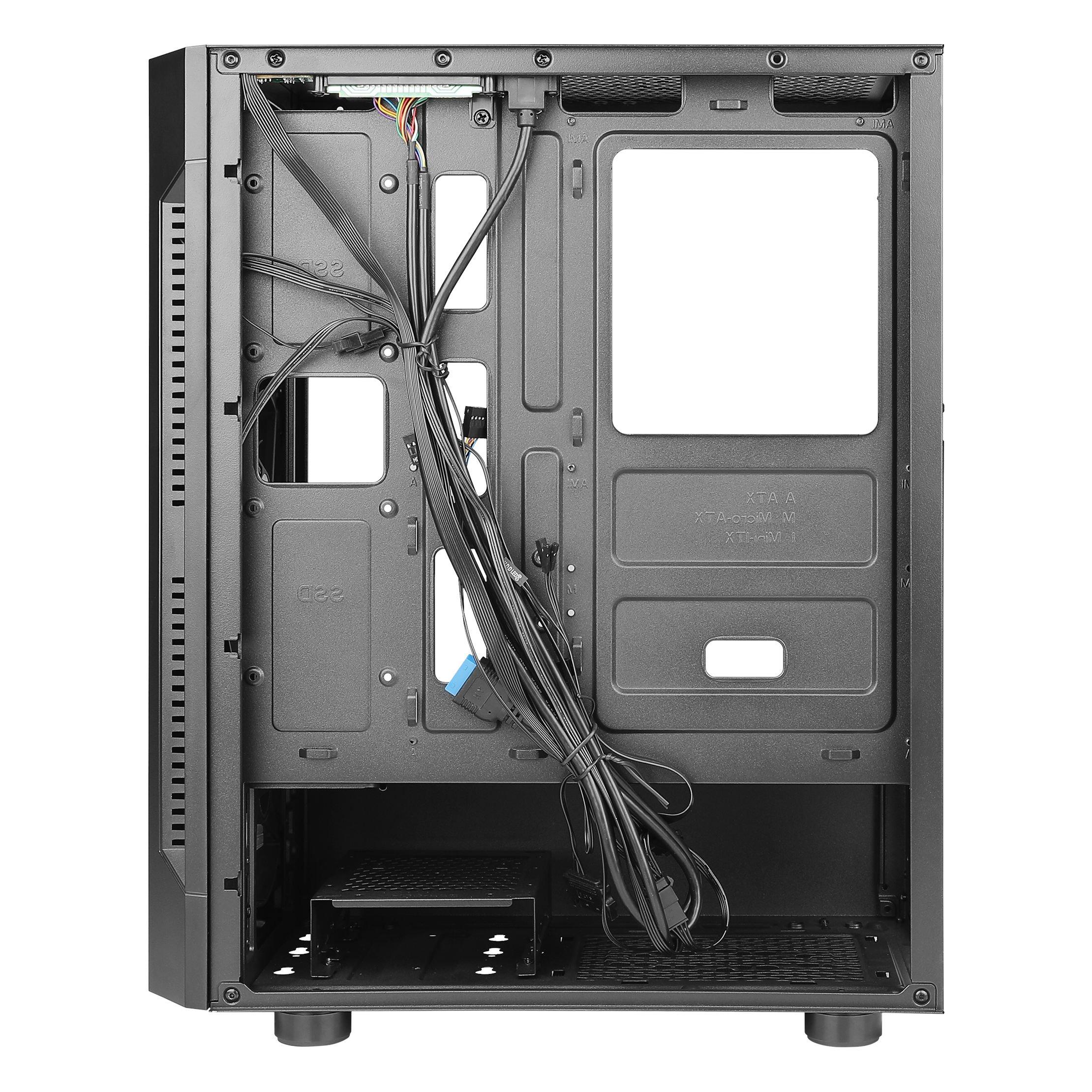 Black - Antec - NX260 Midi Tower Gaming Case - Black - 6