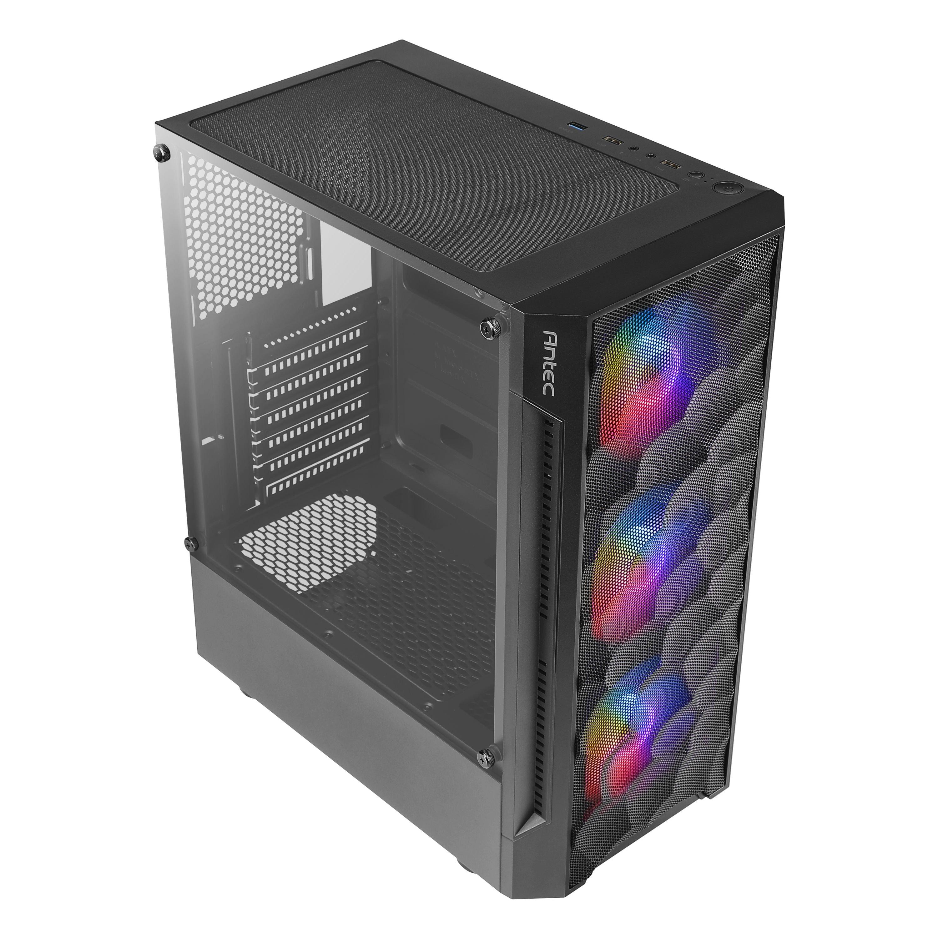 Black - Antec - NX260 Midi Tower Gaming Case - Black - 10