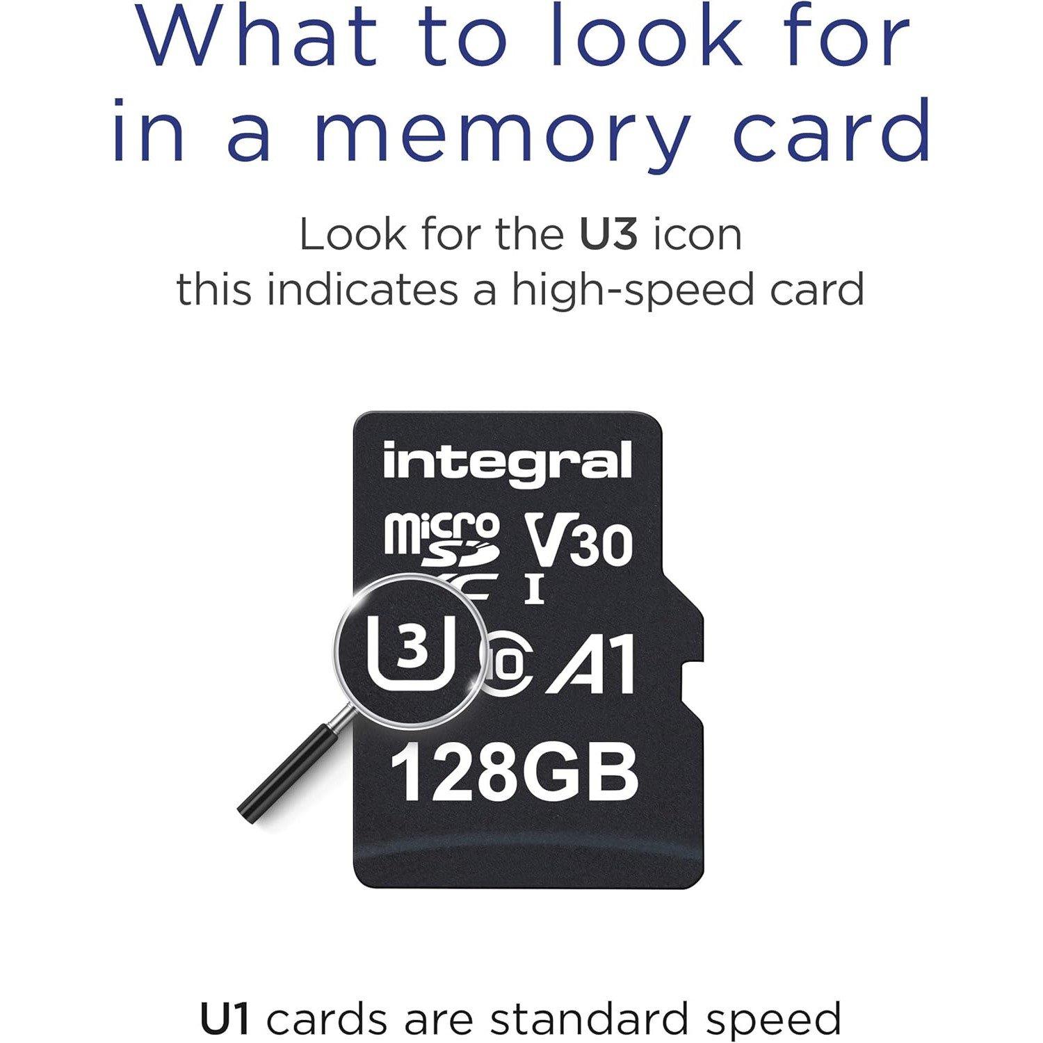 Zwart - Integral - 128GB MicroSDxC Premium High Speed Up to 100MB/s Read Memory Card - 3