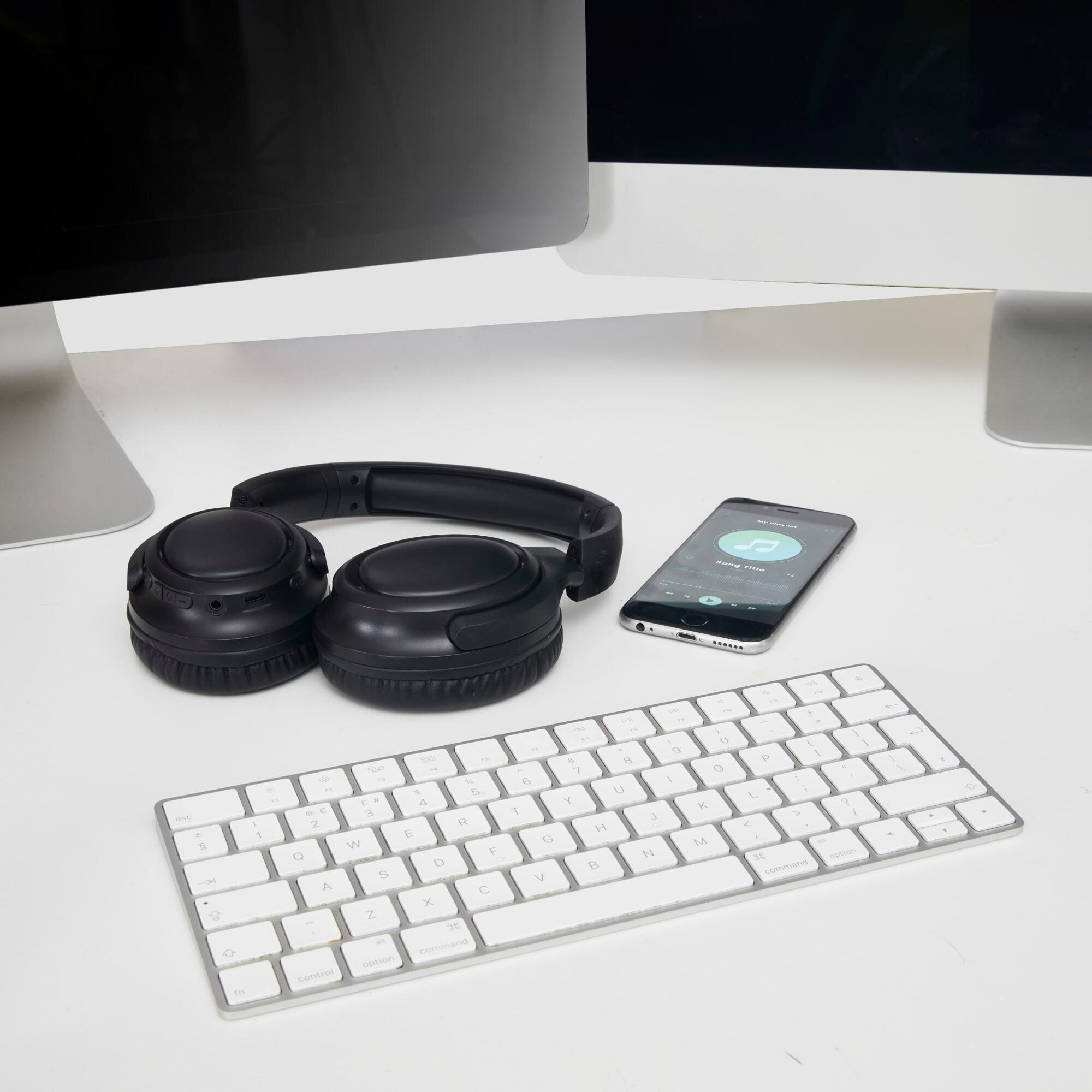 Schwarz - iTek - Active Noise Cancellation Over-ear Headphone - 4