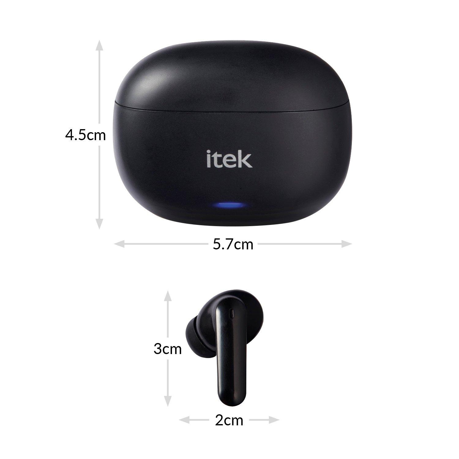 iTek Adults Bluetooth In-Ear Headphones with Case In-ear