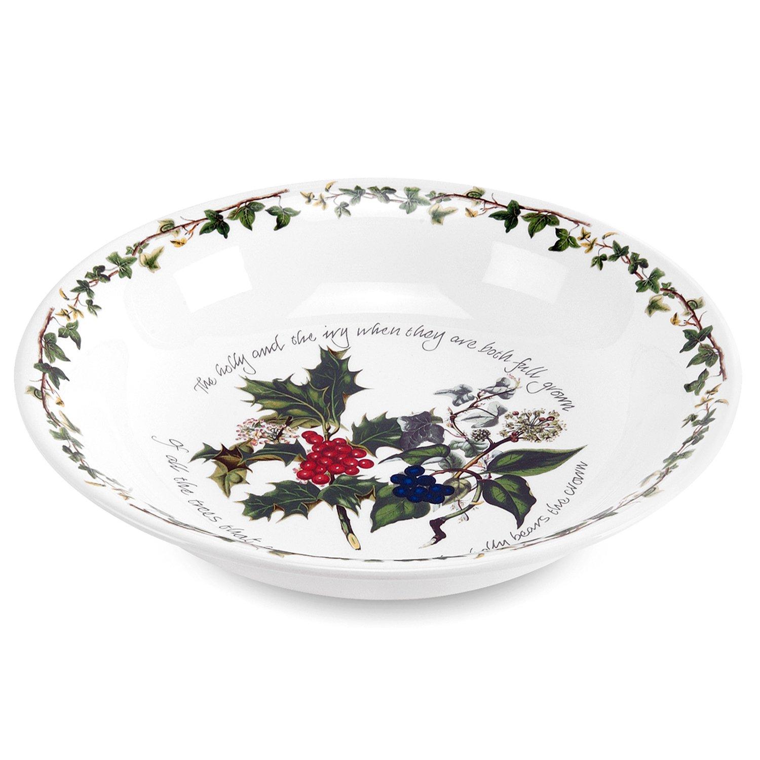 Green - Portmeirion Holly and Ivy - The Holly and the Ivy Set of 6 Pasta Bowls - 1