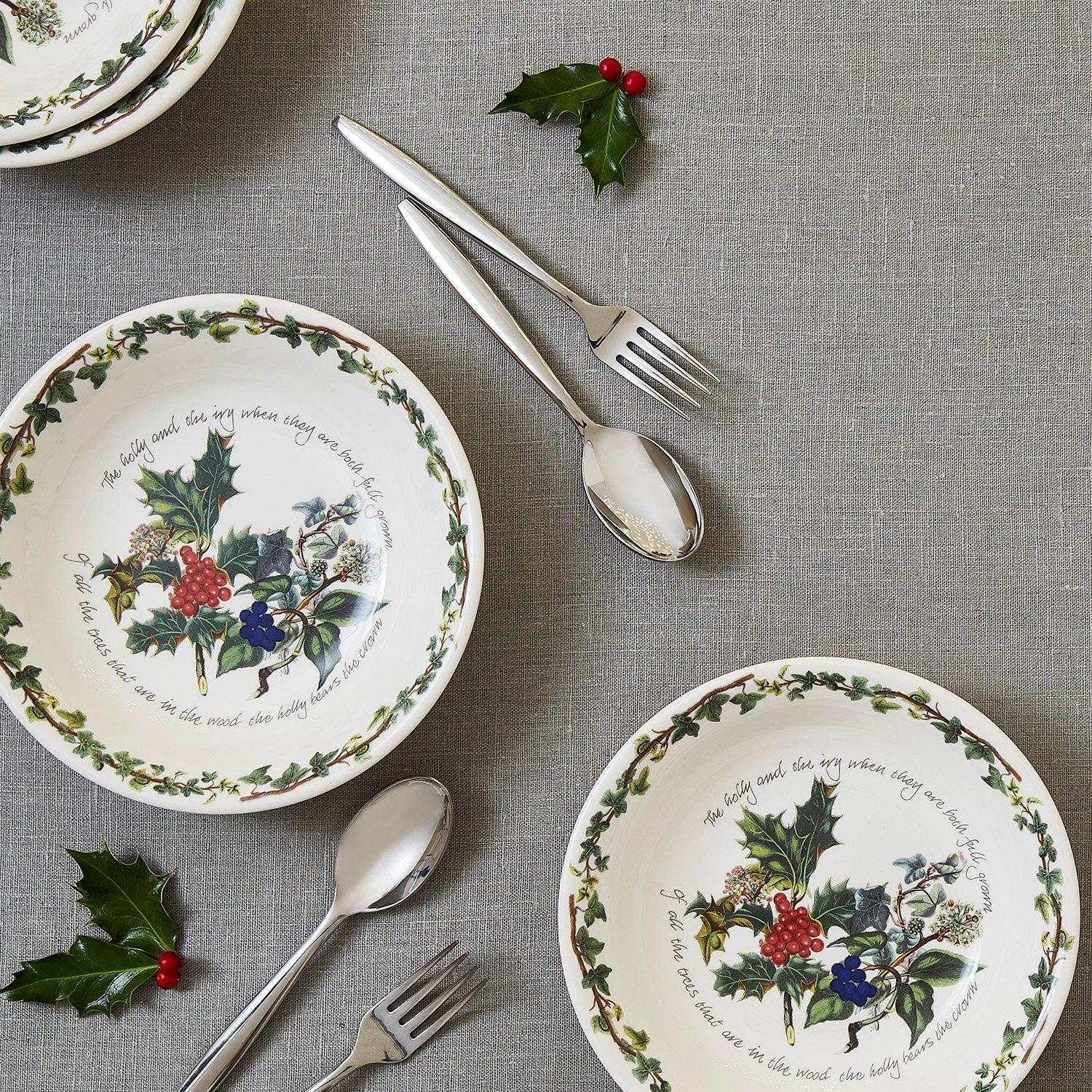 Green - Portmeirion Holly and Ivy - The Holly and the Ivy Set of 6 Pasta Bowls - 2